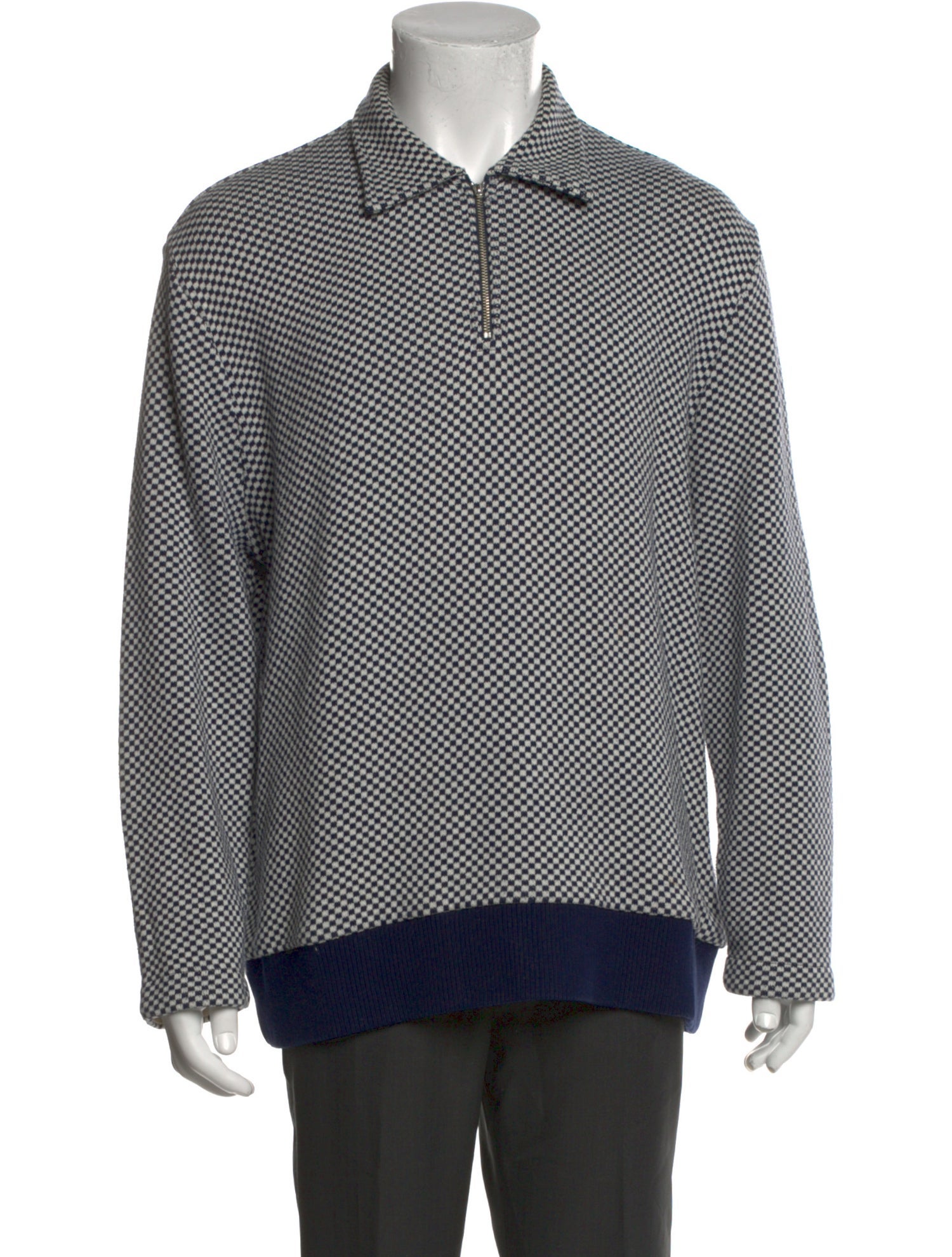 BODE Collar Long Sleeve Polo Sweater