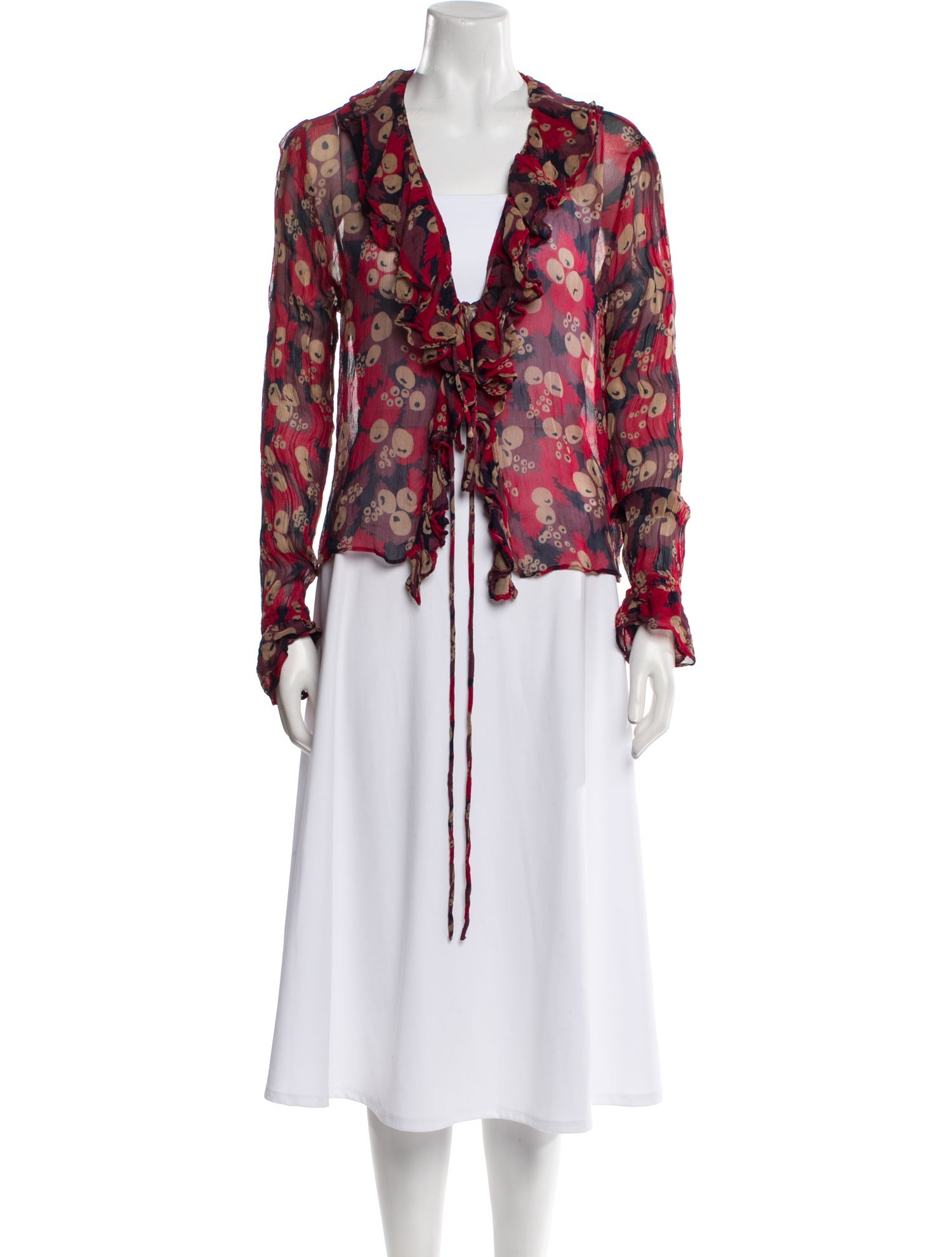 BODE Floral Print V-Neck Blouse