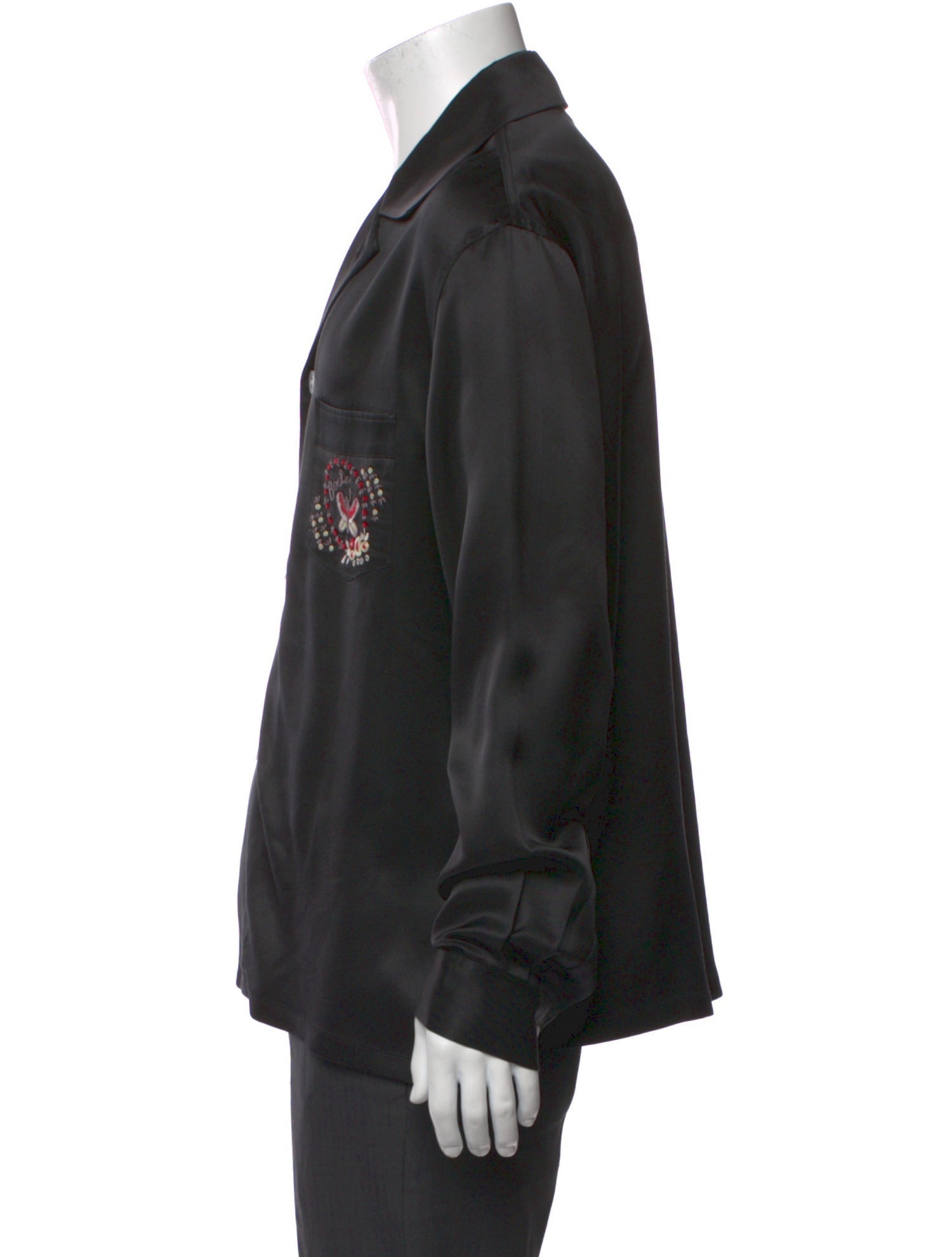 BODE Silk Graphic Print Shirt