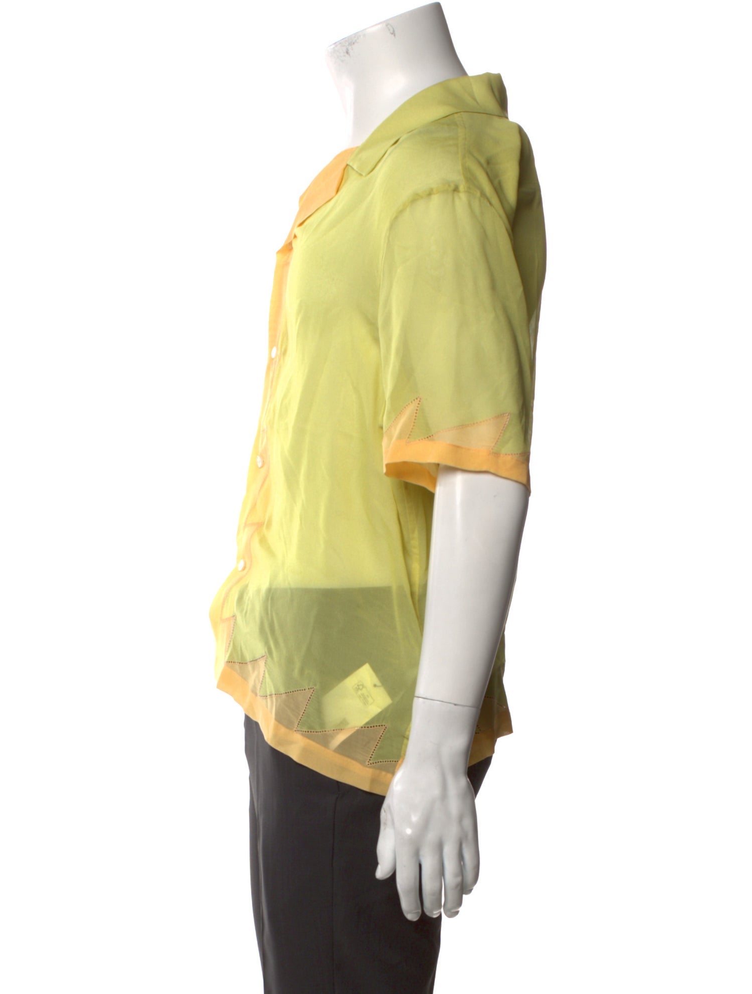 BODE Silk Colorblock Pattern Shirt