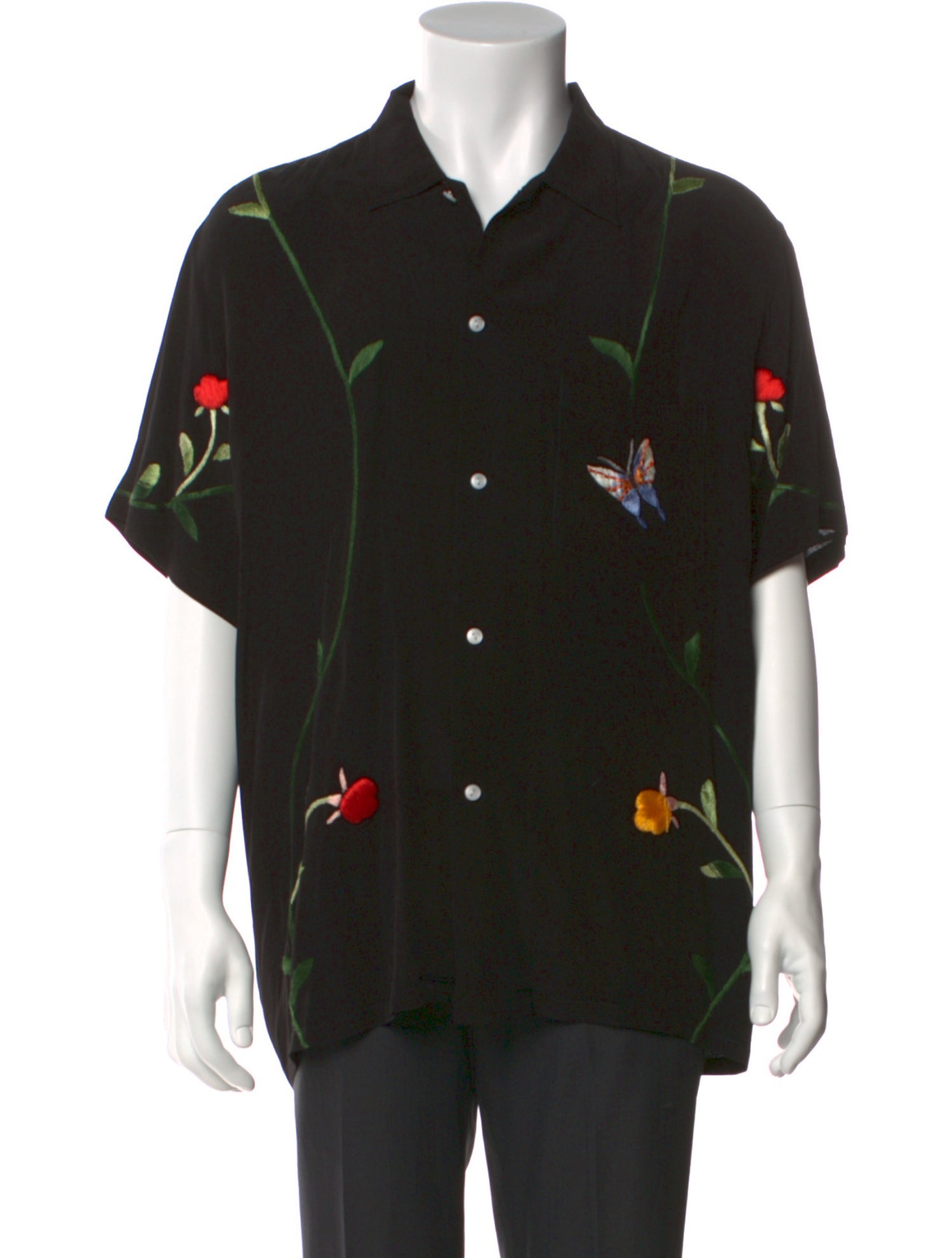 BODE Floral Print Short Sleeve Shirt