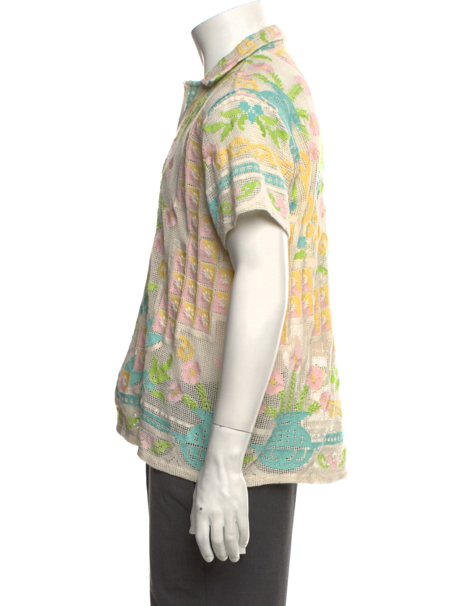 BODE Floral Print Short Sleeve Shirt