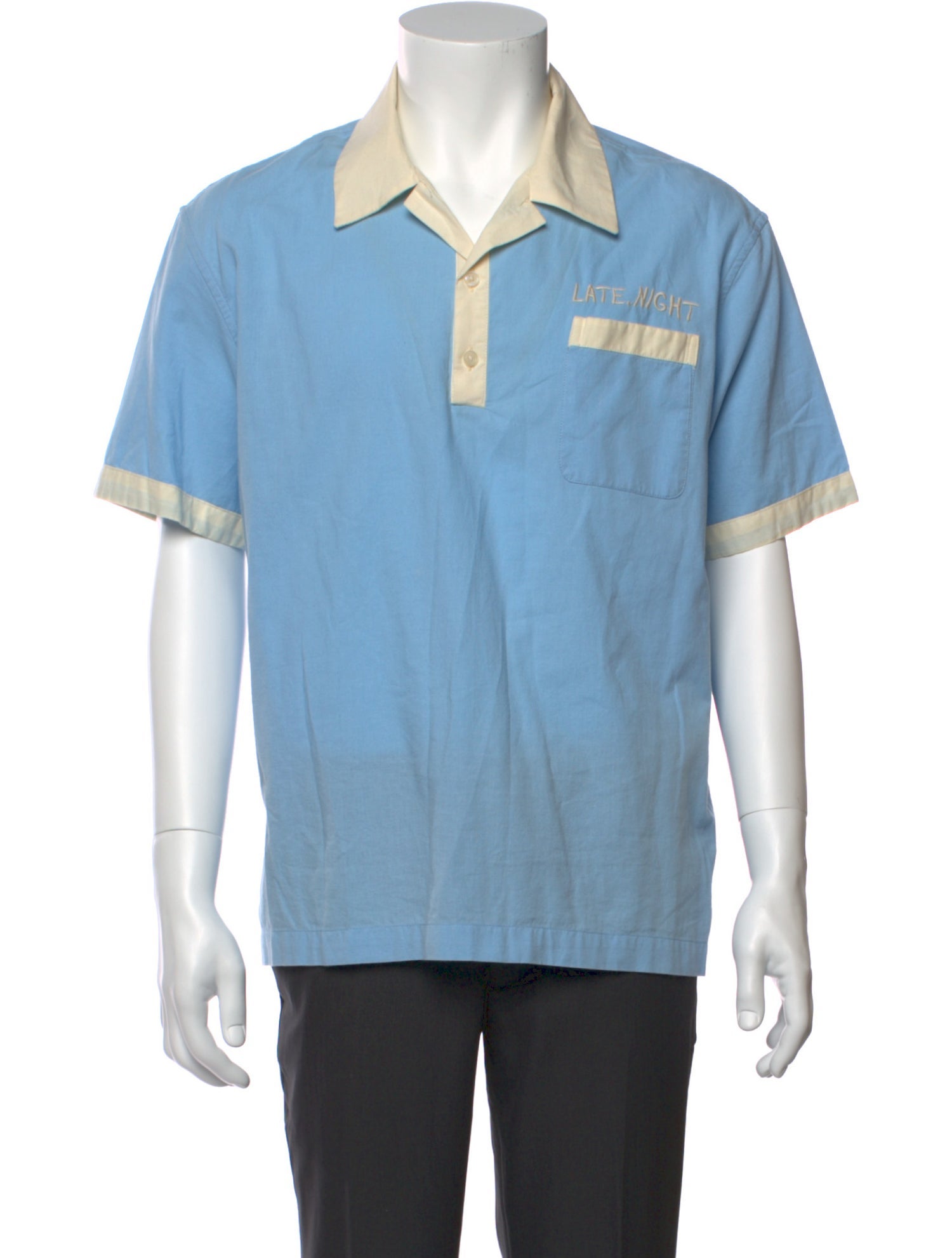 BODE Colorblock Pattern V-Neck Polo Shirt