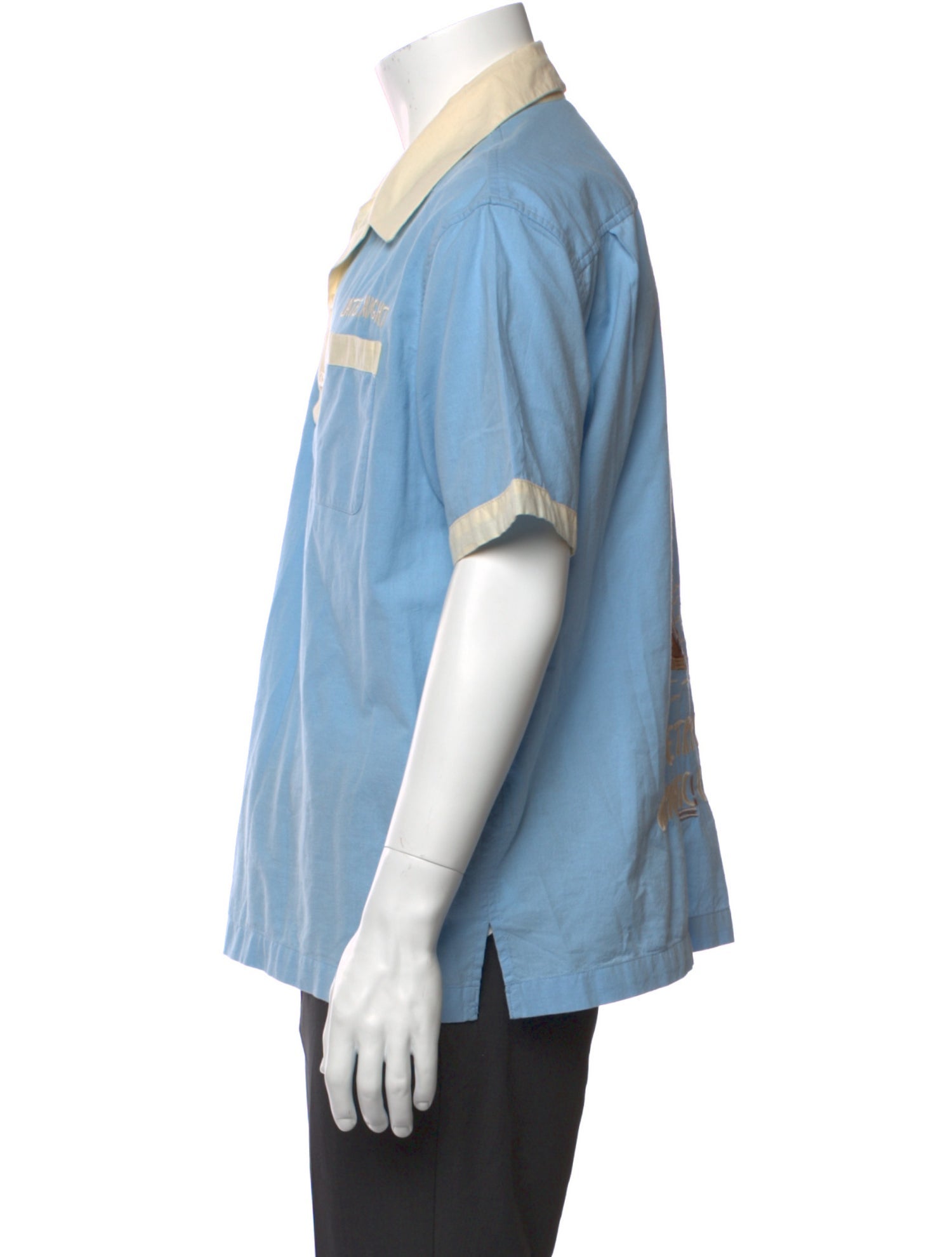 BODE Colorblock Pattern V-Neck Polo Shirt