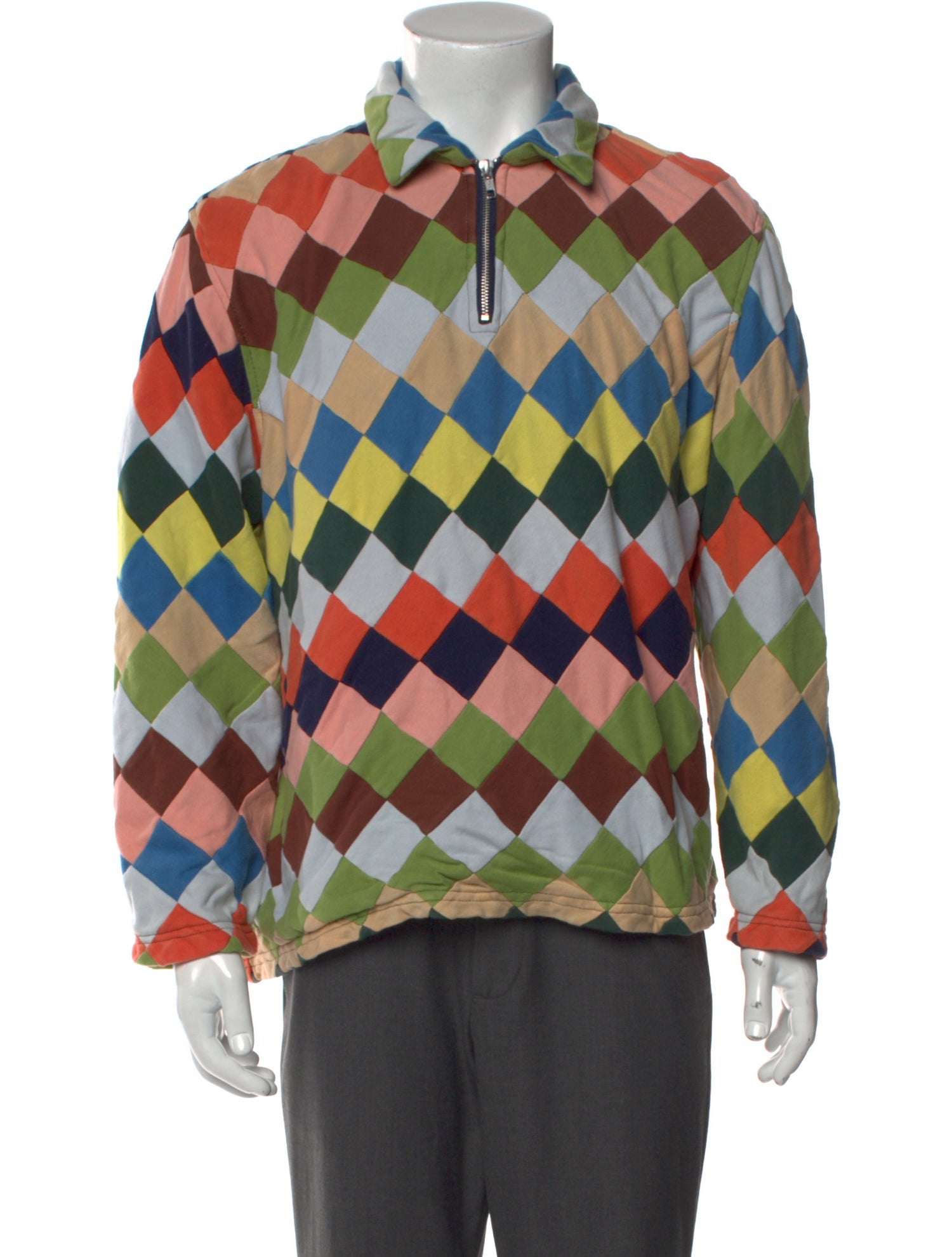 BODE Printed Mock Neck Polo Sweater