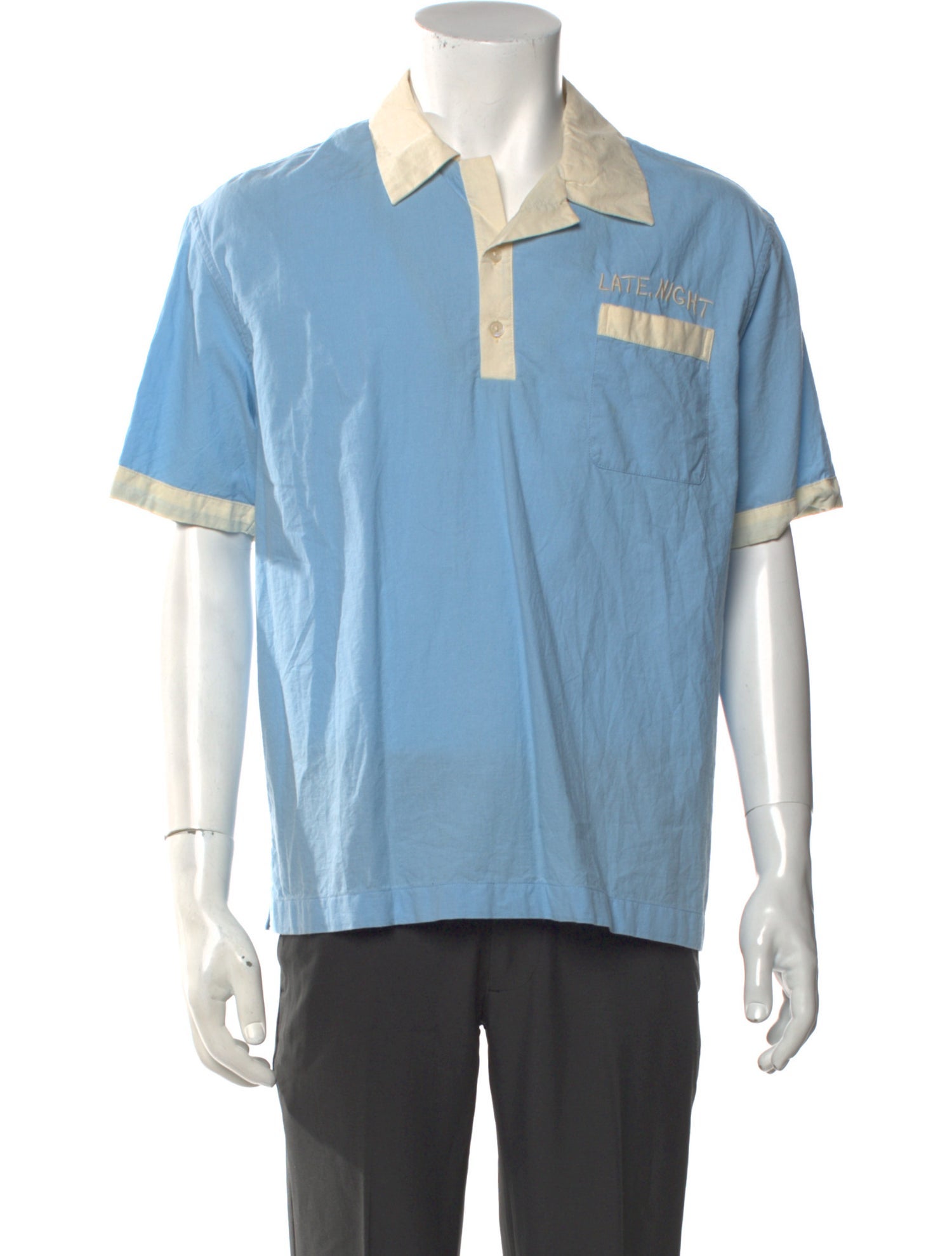 BODE Colorblock Pattern V-Neck Polo Shirt