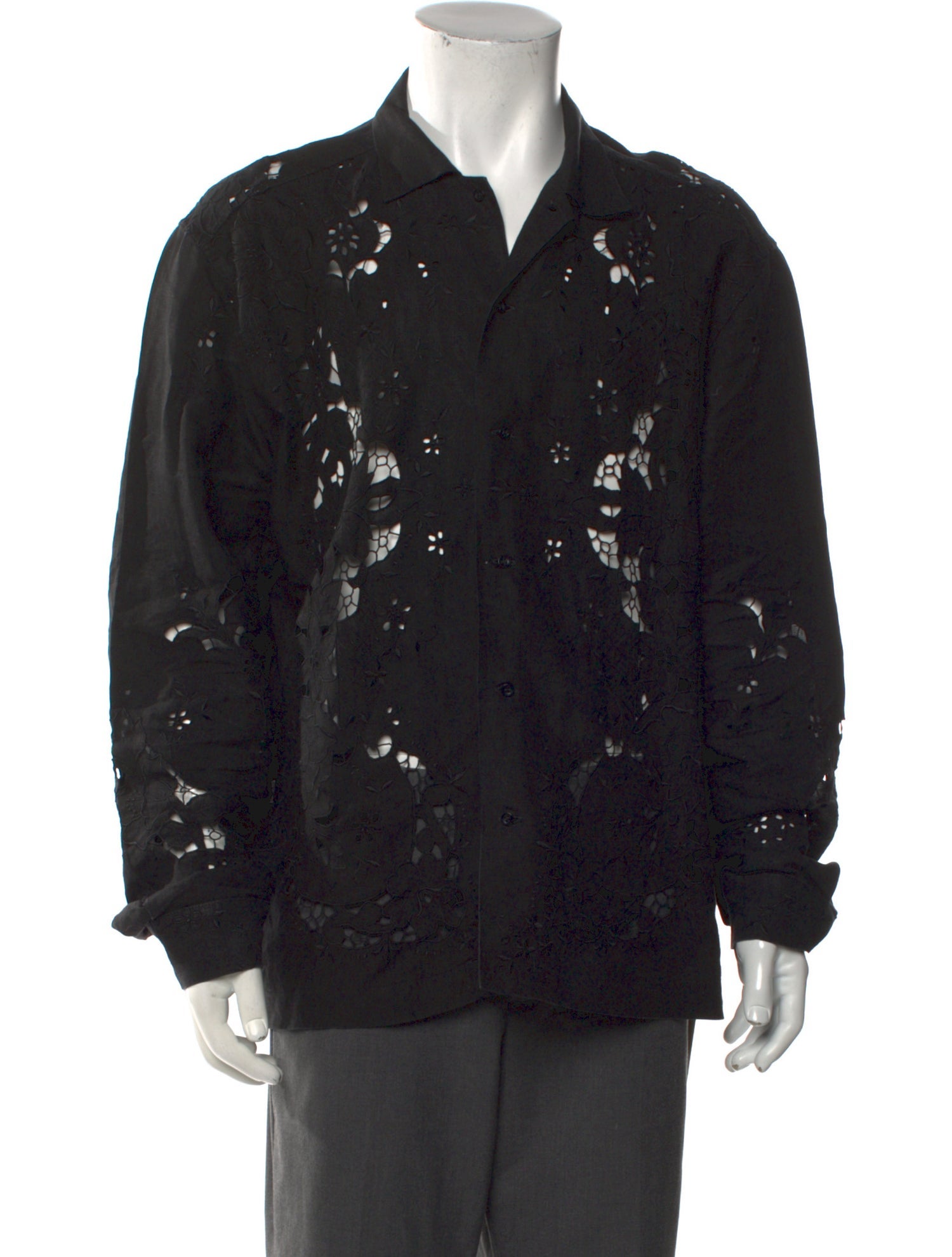 BODE Lace Pattern Long Sleeve Shirt