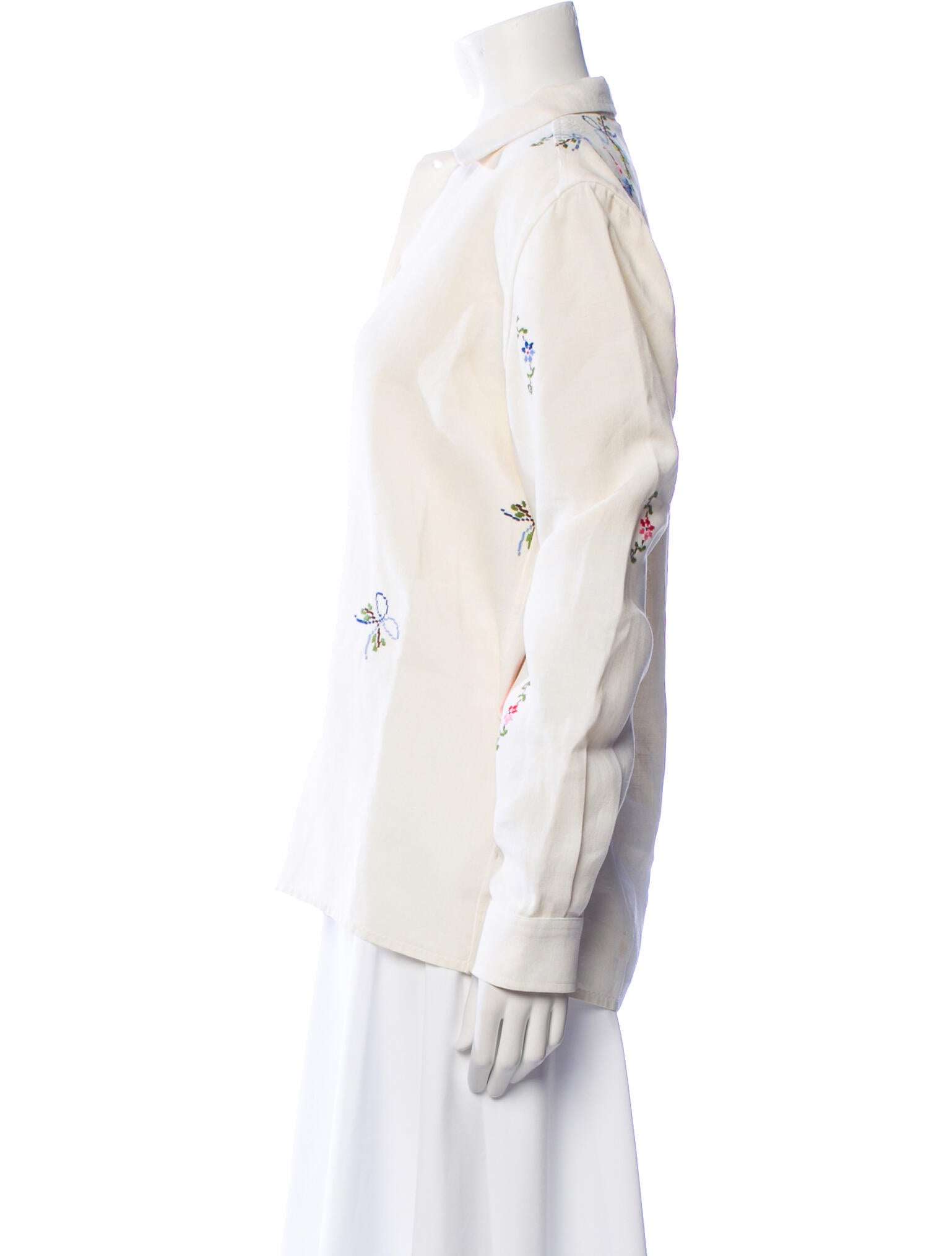 BODE Linen Printed Button-Up Top