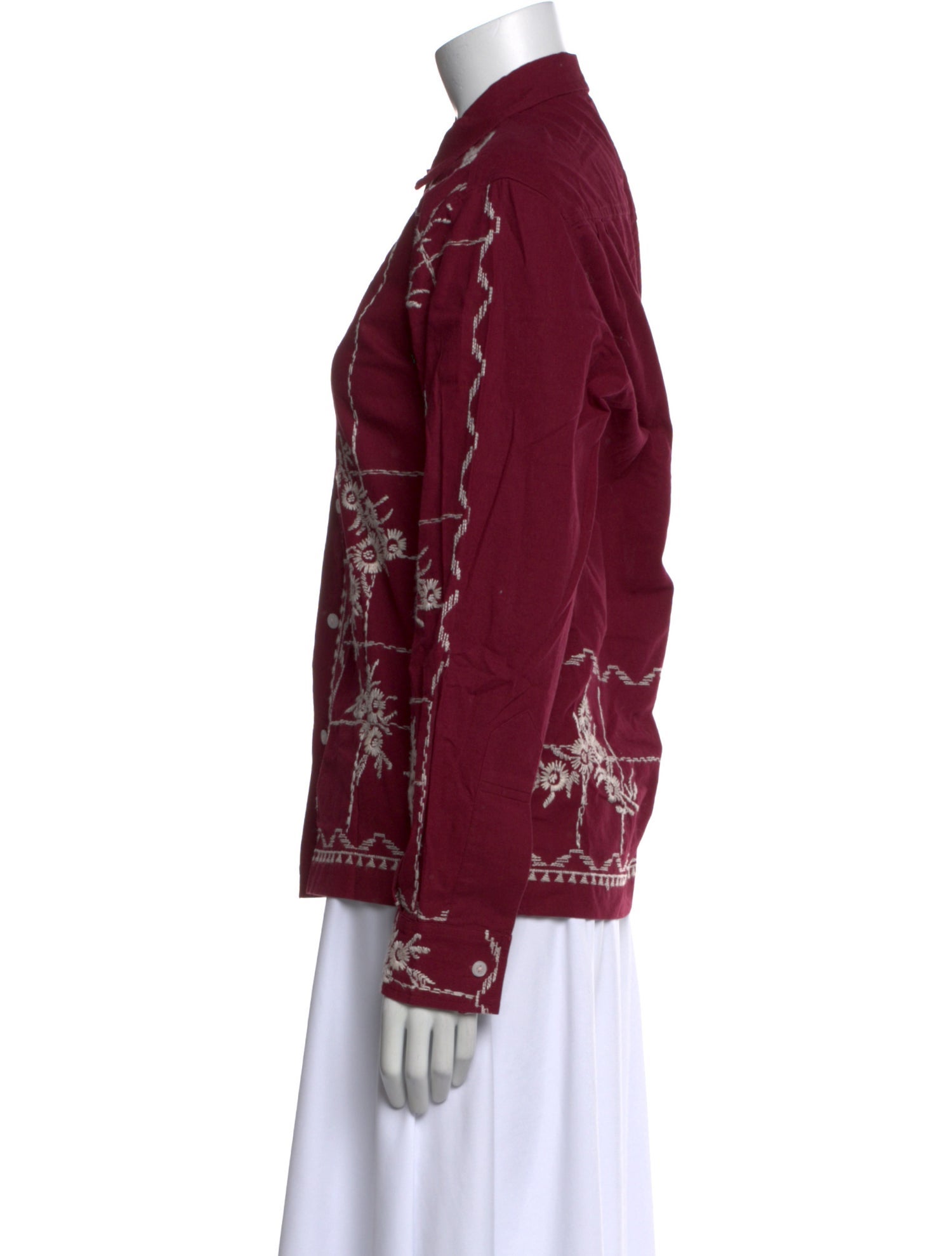 BODE Floral Print Long Sleeve Button-Up Top