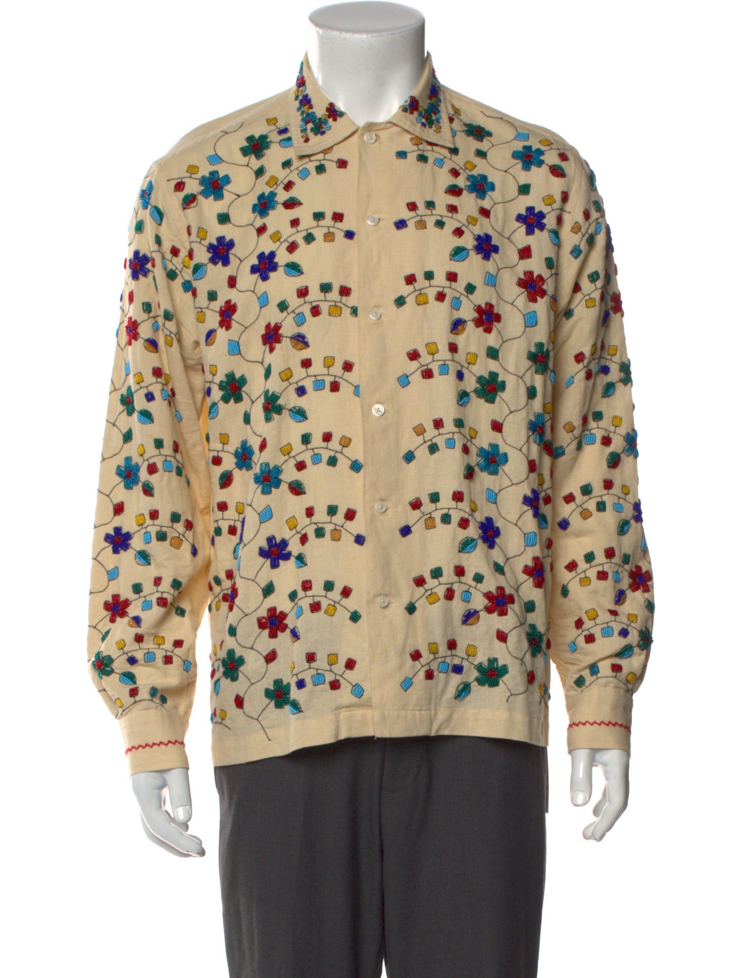BODE Floral Print Long Sleeve Shirt