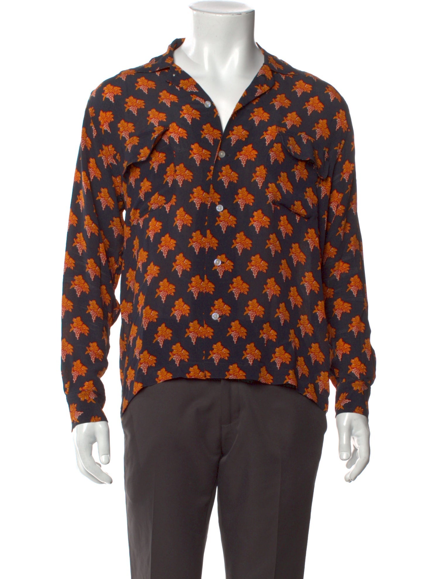 BODE Silk Floral Print Shirt