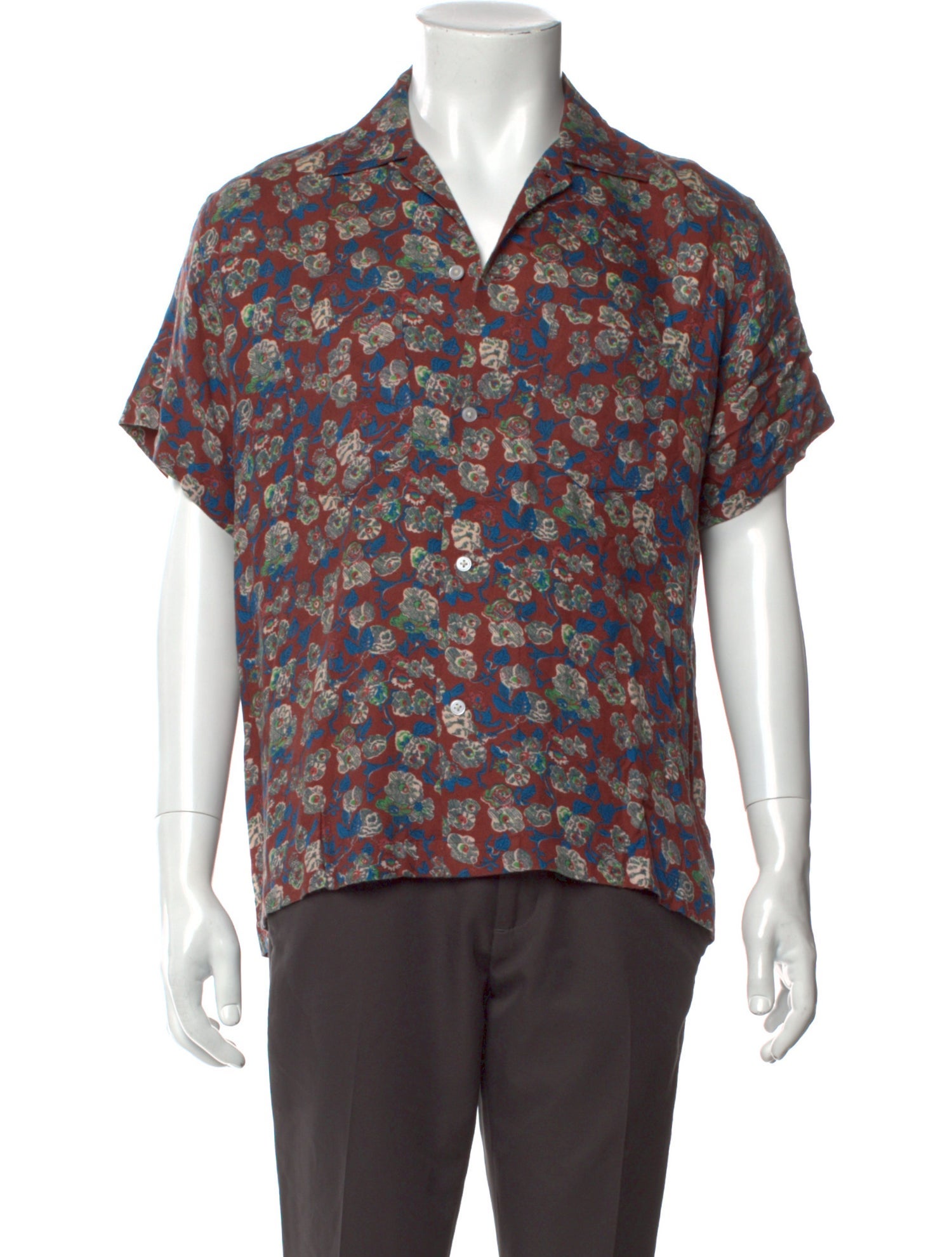 BODE Floral Print Short Sleeve Shirt