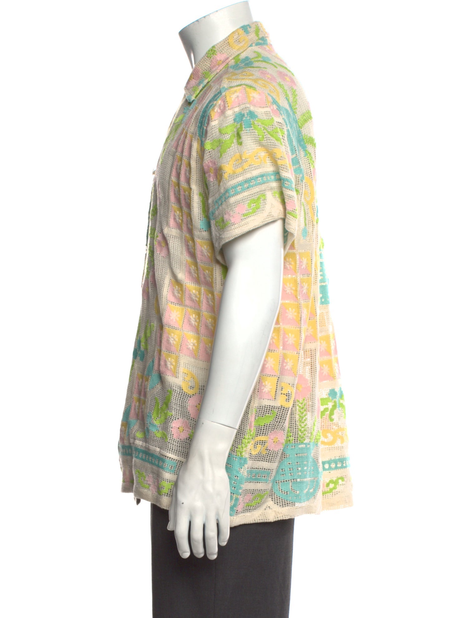 BODE Floral Print Short Sleeve Shirt