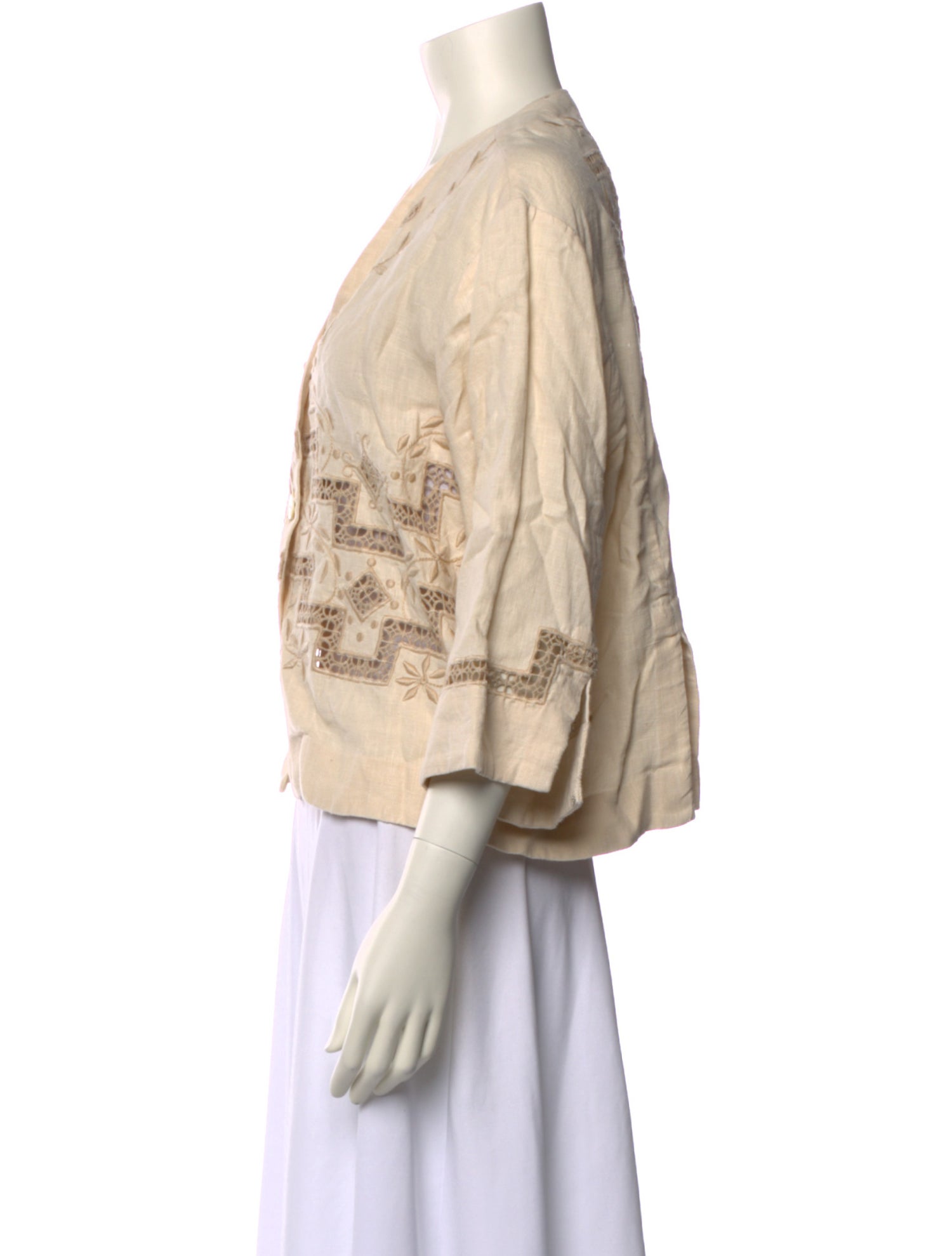 BODE Linen V-Neck Crop Top