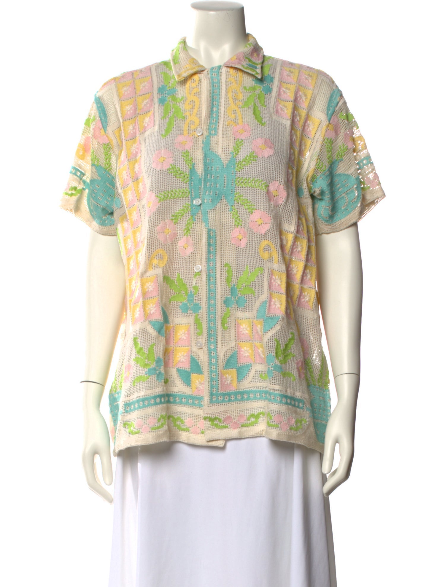 BODE Floral Print Crew Neck Sweater