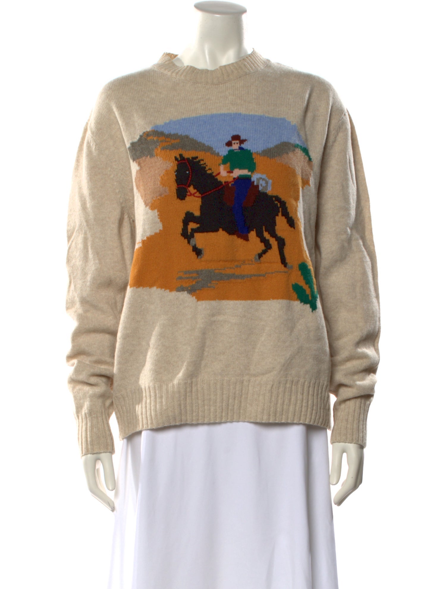 BODE Merino Wool Graphic Print Sweater