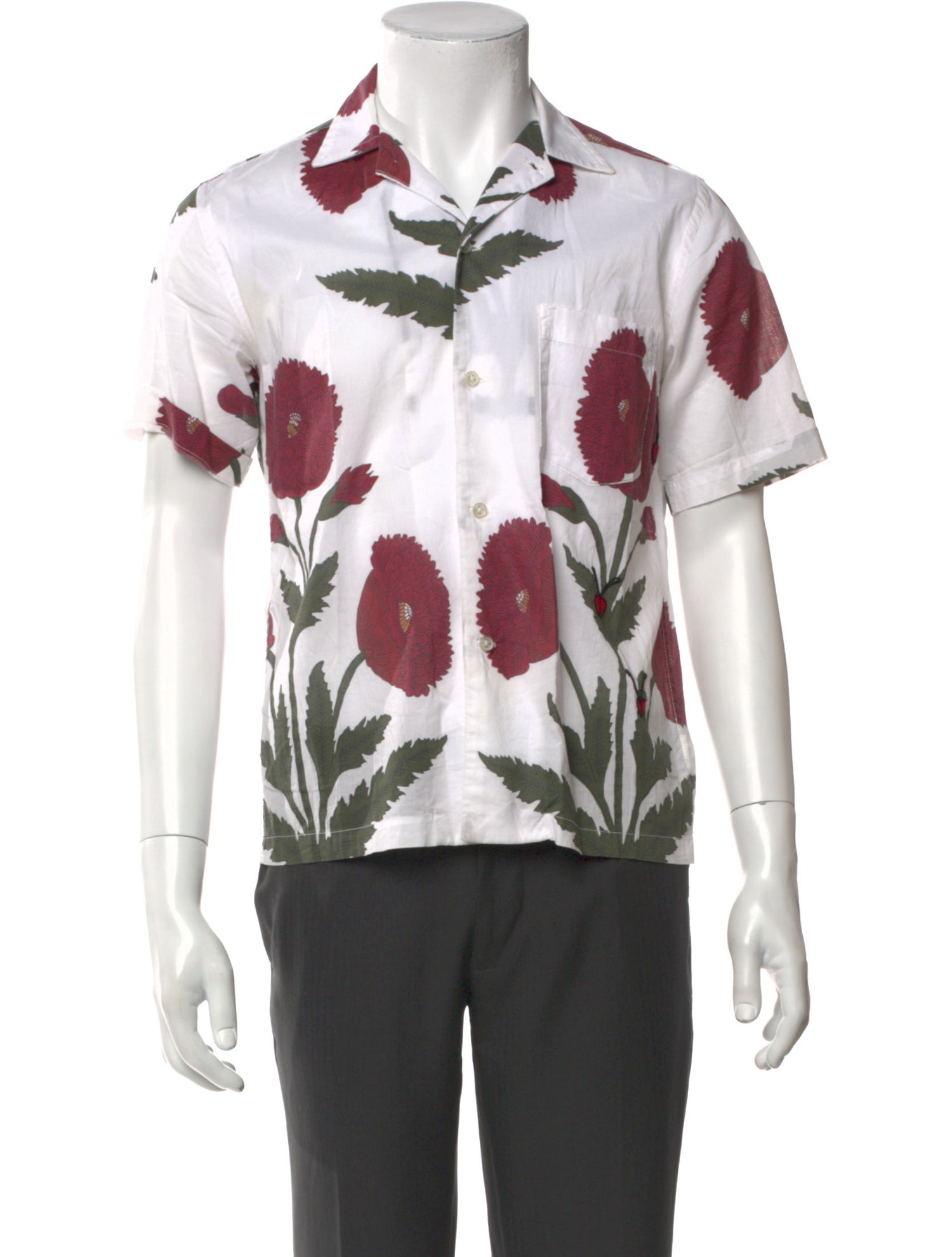 BODE Floral Print Short Sleeve Shirt