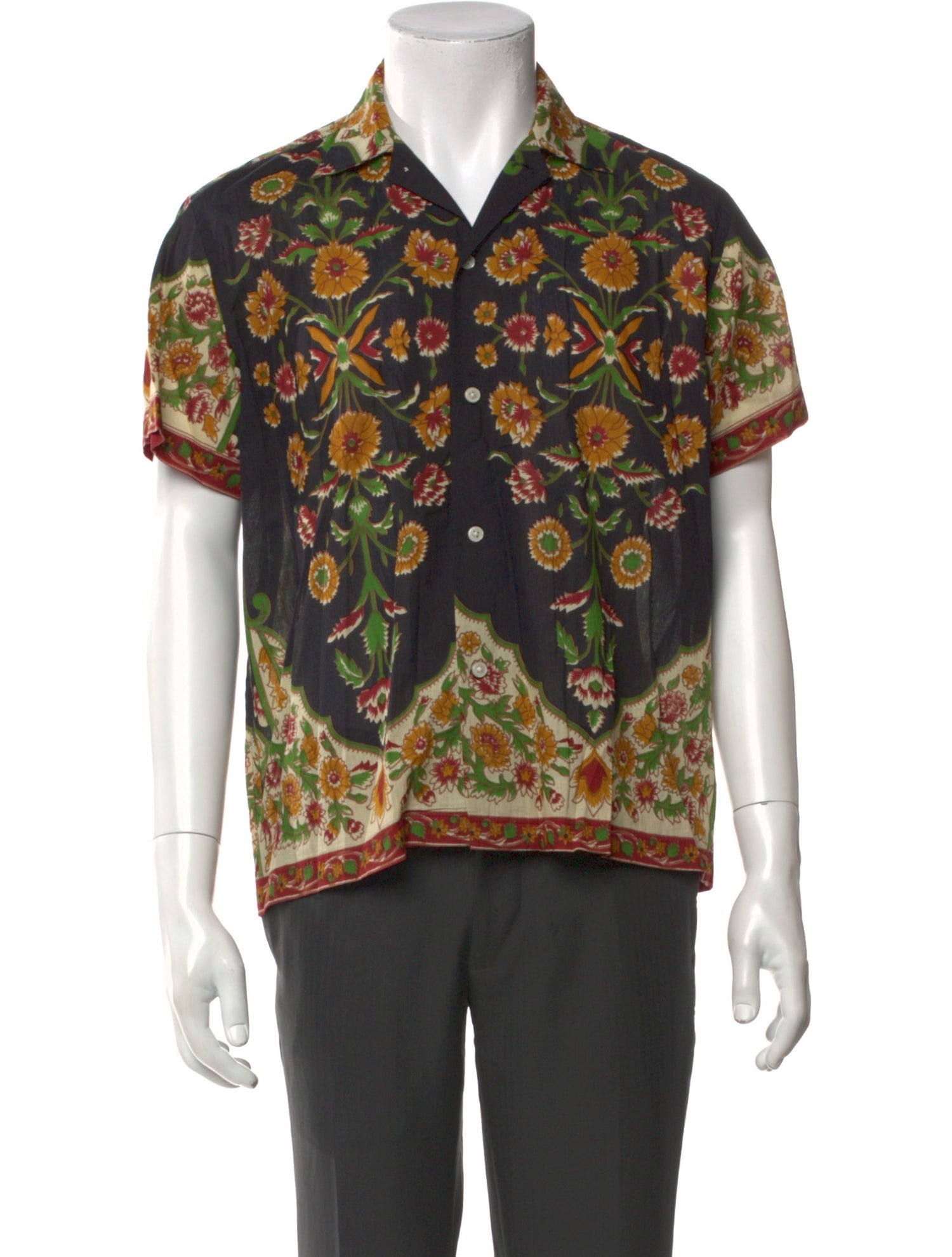 BODE Floral Print Short Sleeve Shirt