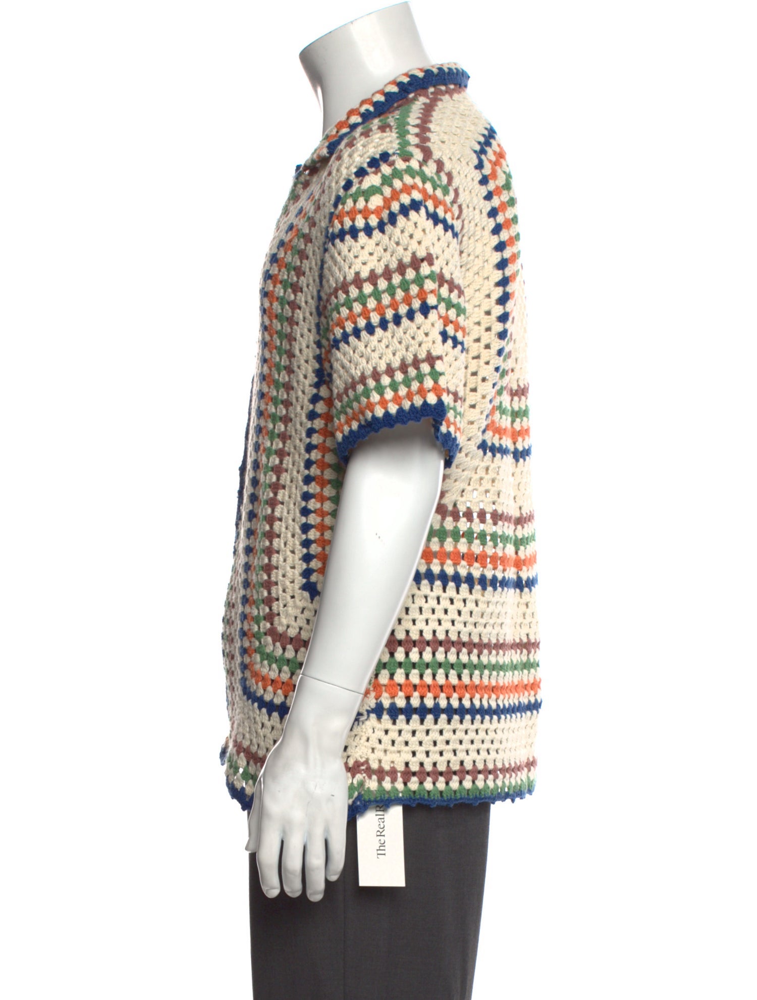 BODE Patterned Collar Polo Sweater