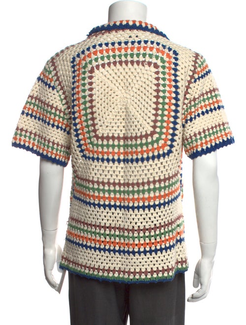 BODE Patterned Collar Polo Sweater