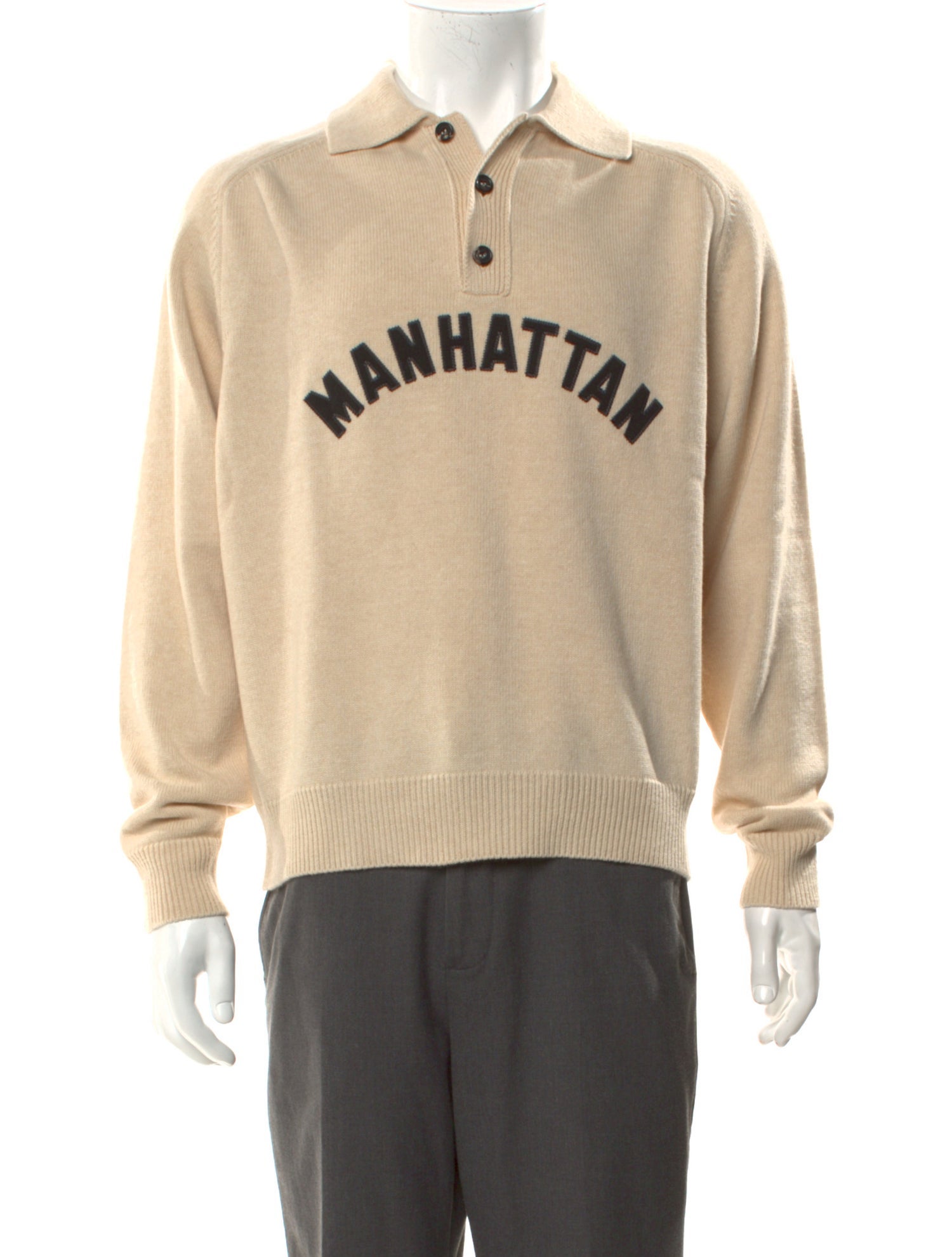 BODE Wool Graphic Print Polo Sweater w/ Tags