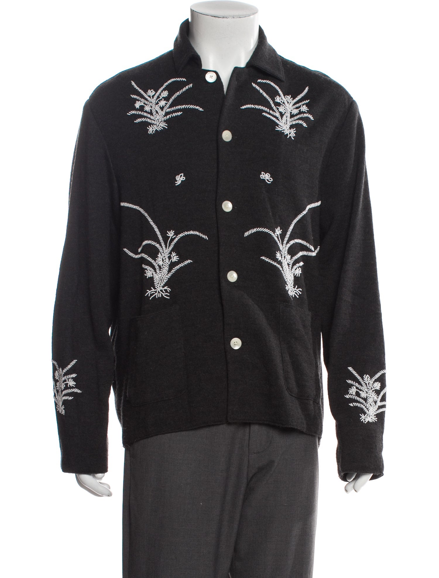 BODE Merino Wool Printed Cardigan