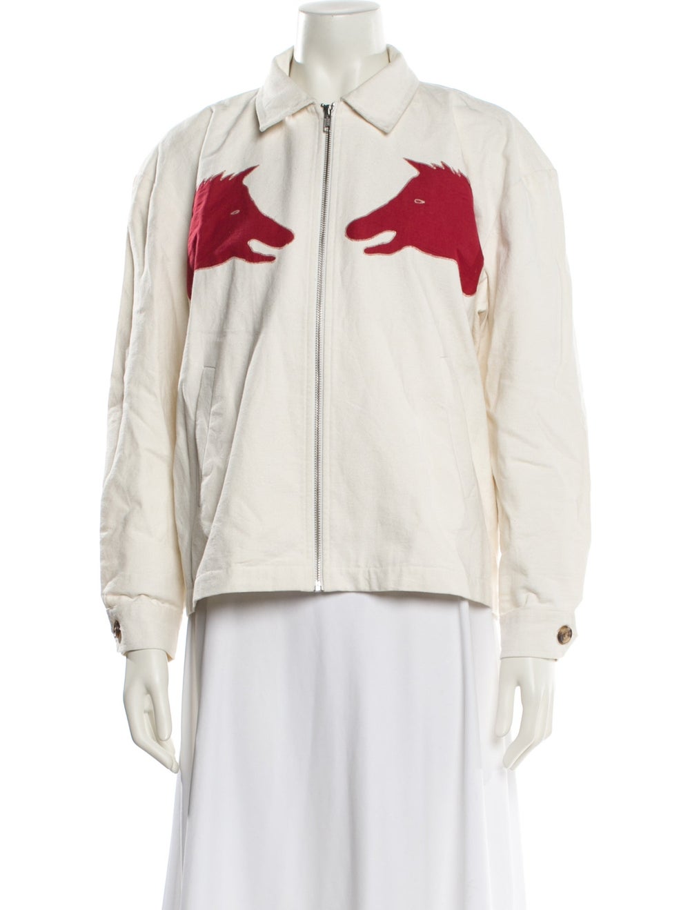 Bode Jacket Neutrals Colorblock Pattern Pointed C… - image 1