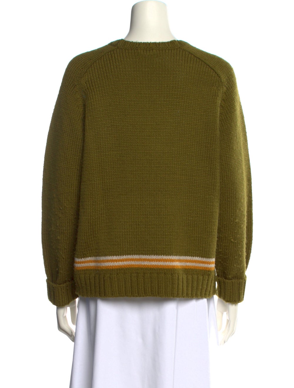 Bode Wool Pullover Green Printed Long Sleeve with… - image 3