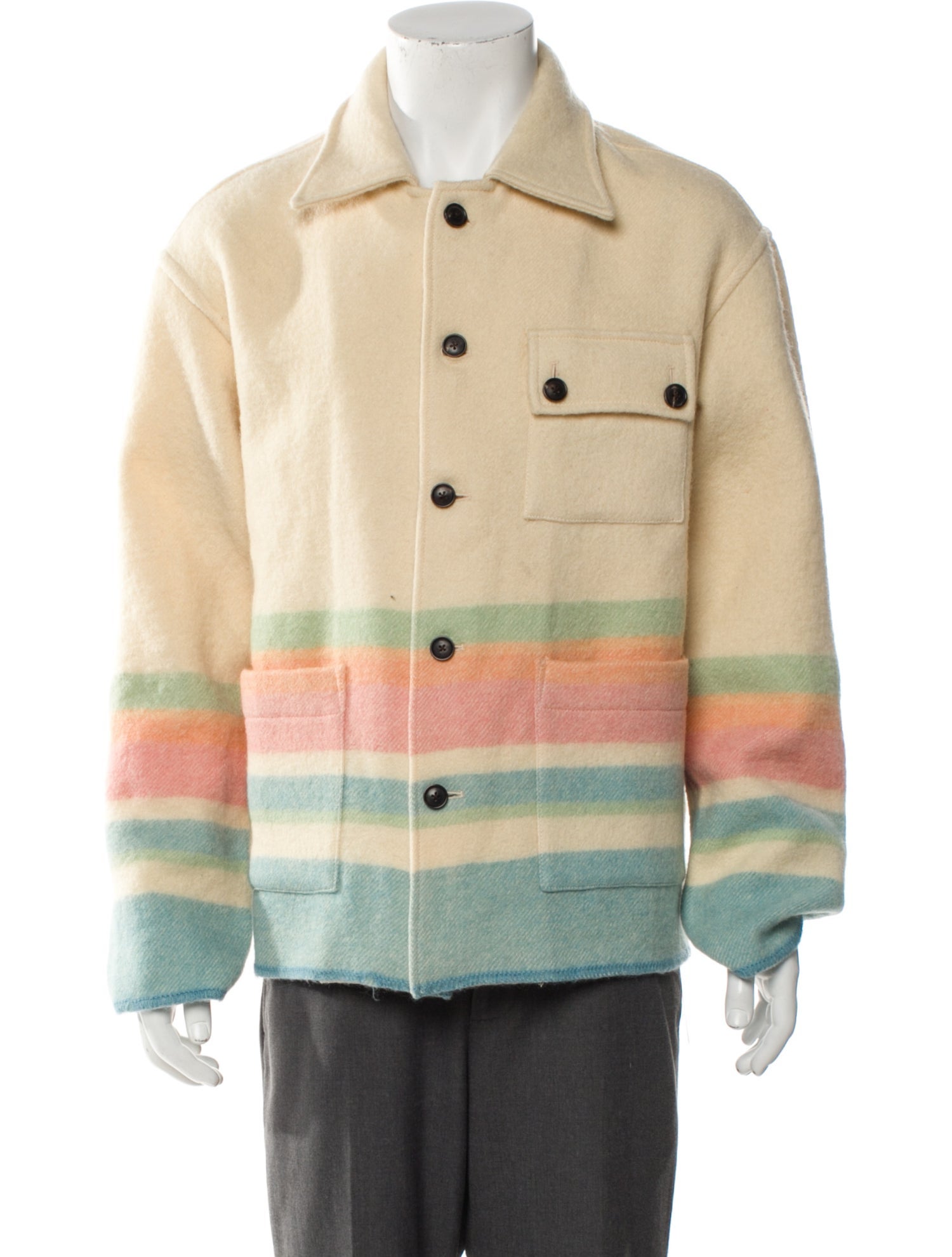 BODE Striped Peacoat