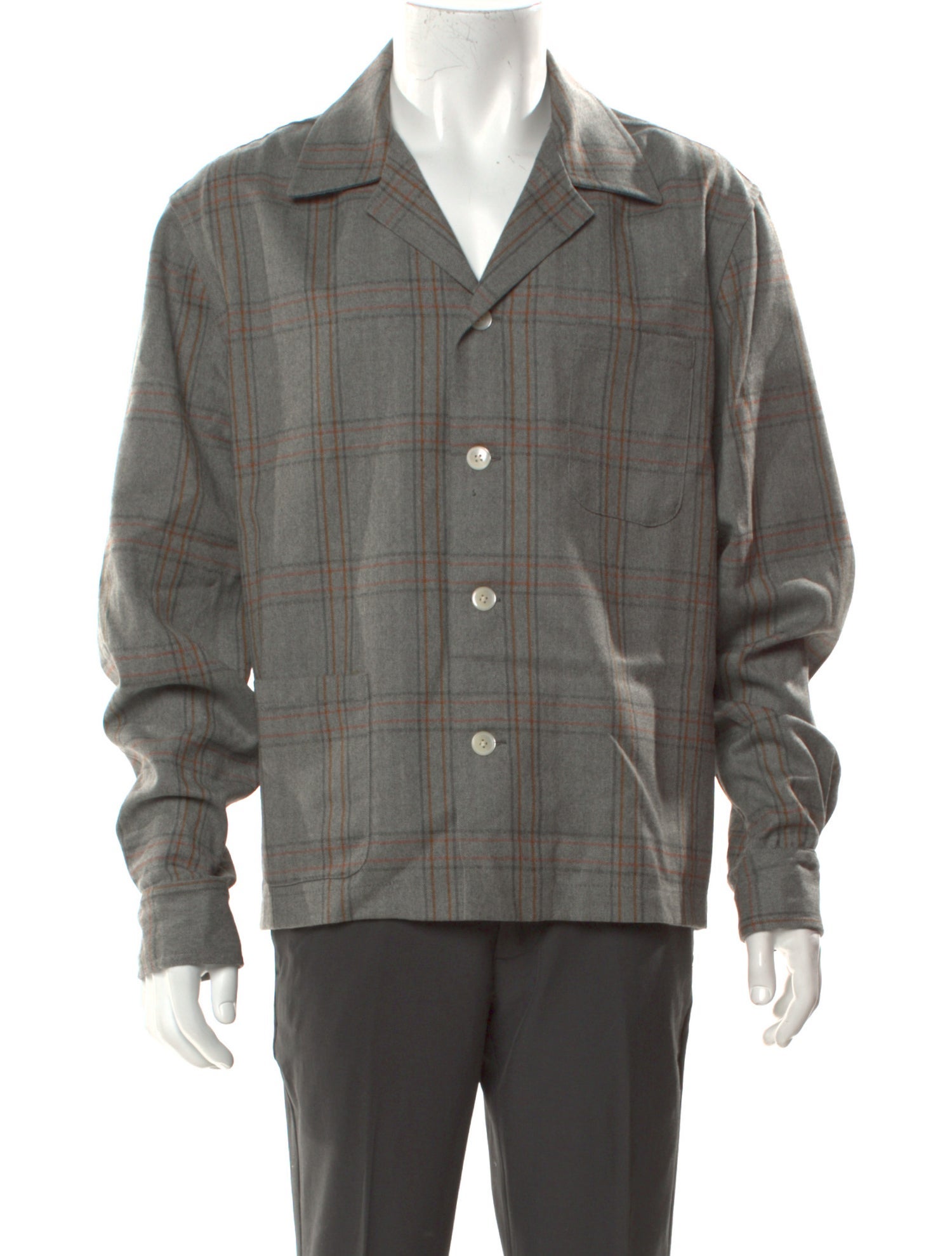 BODE Wool Plaid Print Shirt