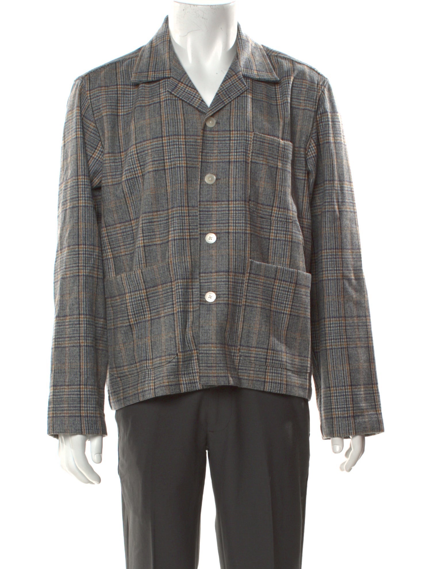 BODE Wool Plaid Print Shirt