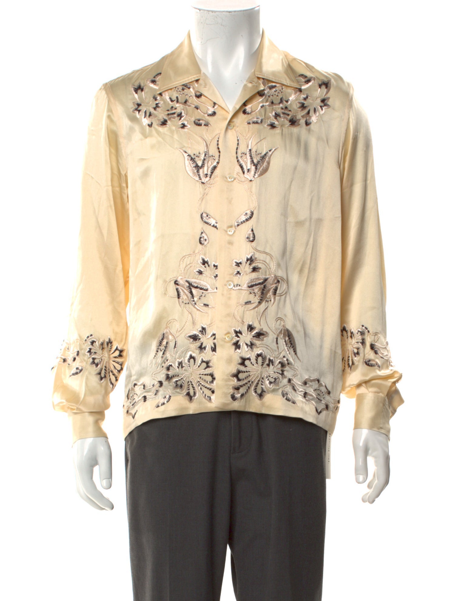 BODE Silk Floral Print Shirt