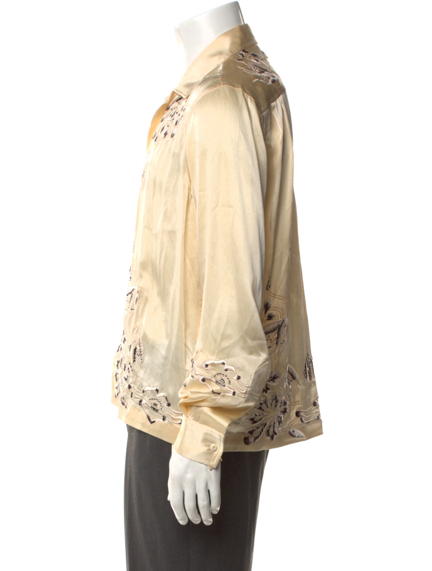 BODE Silk Floral Print Shirt