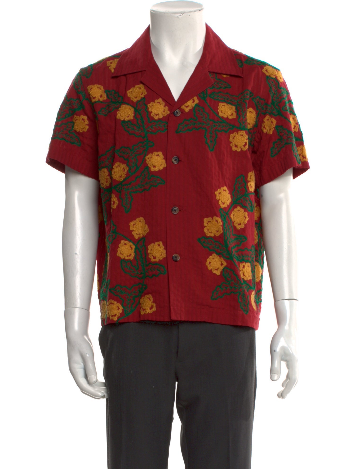 BODE Floral Print Short Sleeve Shirt