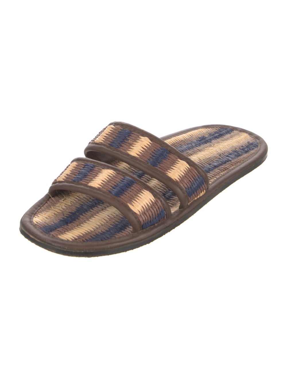 Bode Raffia Slides Brown Patterned - image 2