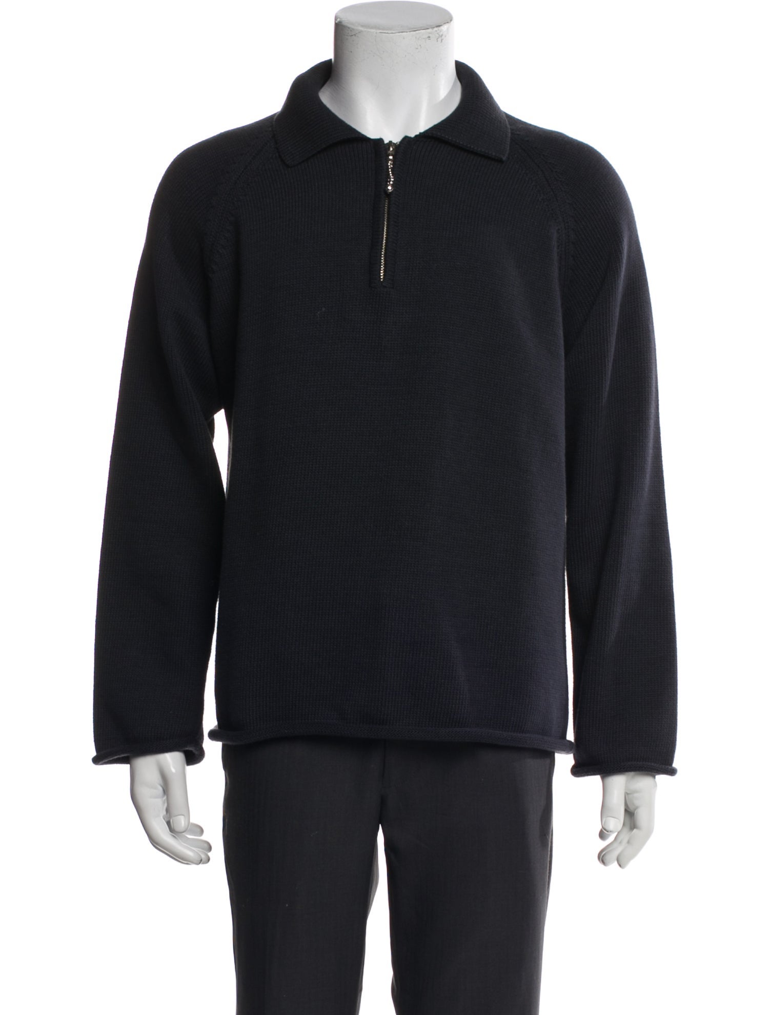 BODE Mock Neck Long Sleeve Polo Sweater