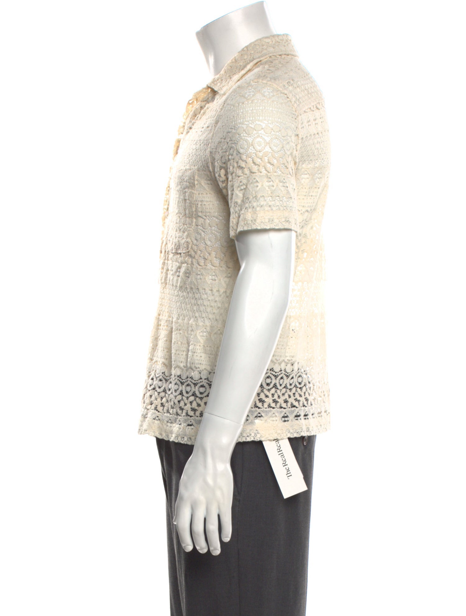 BODE Lace Pattern Short Sleeve Shirt