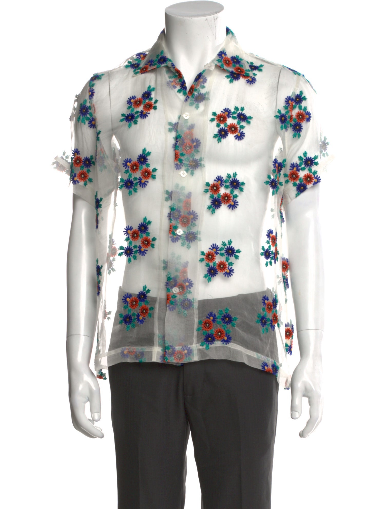 BODE Floral Print Short Sleeve Shirt