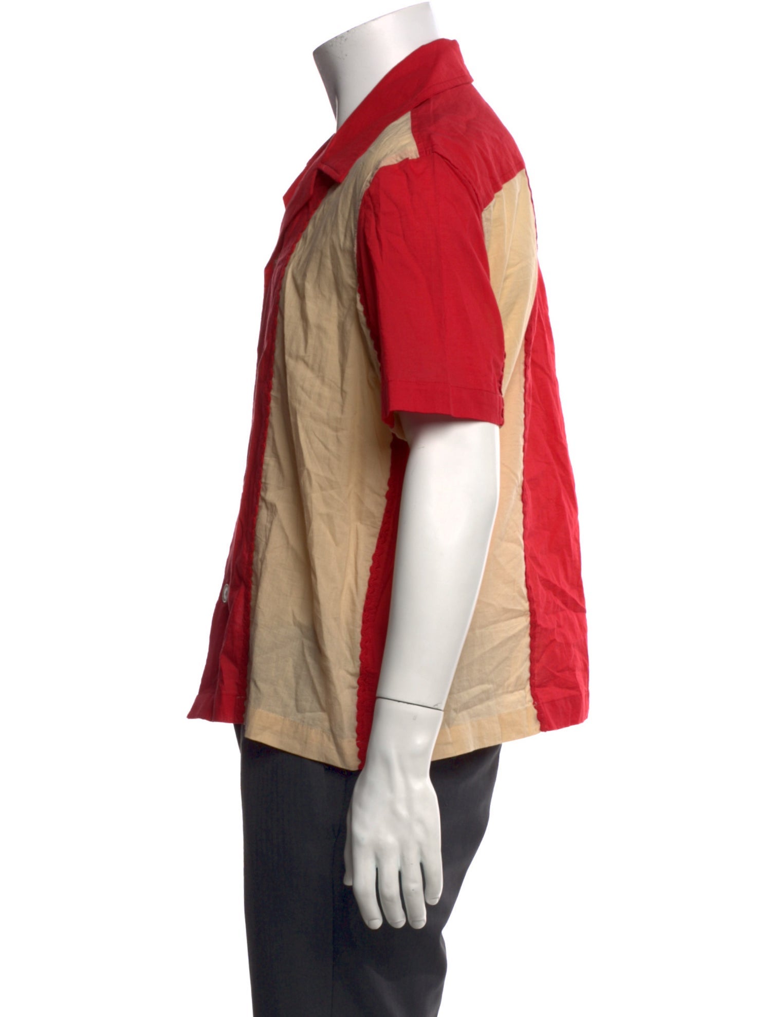 BODE Colorblock Pattern Short Sleeve Shirt