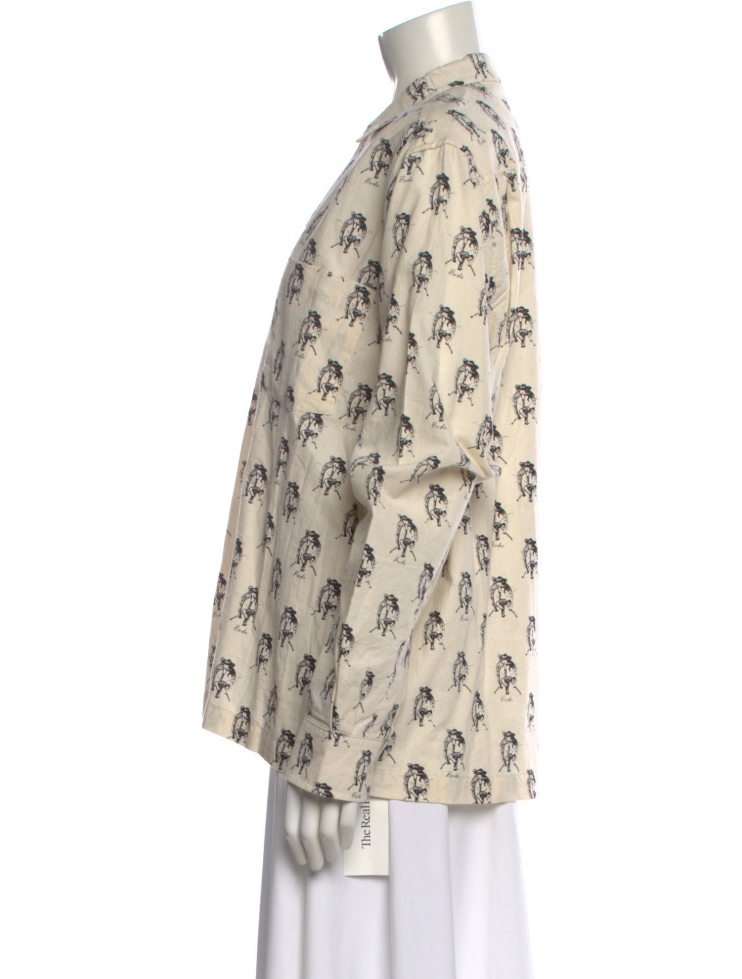 BODE Printed Long Sleeve Button-Up Top