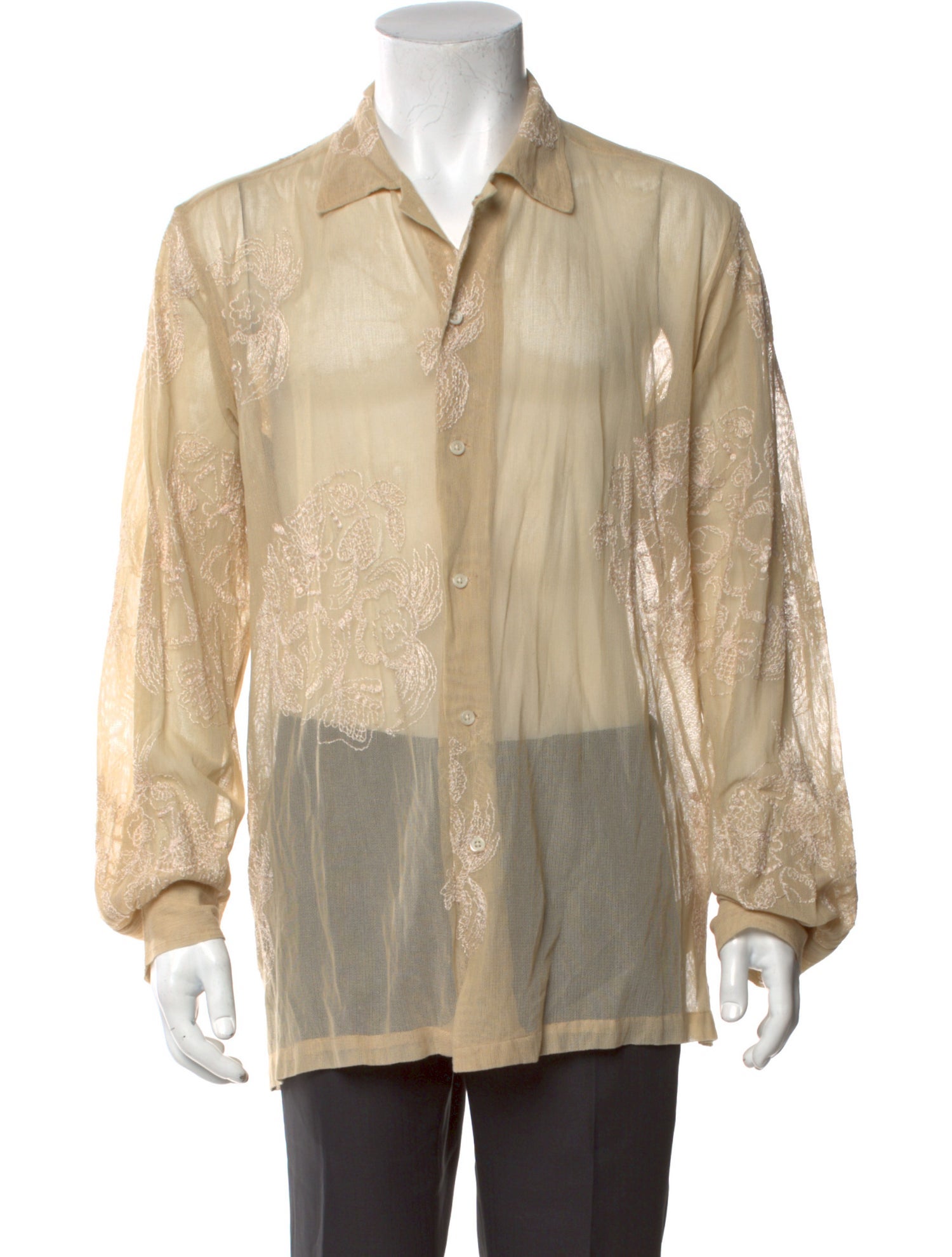 BODE Lace Pattern Long Sleeve Shirt