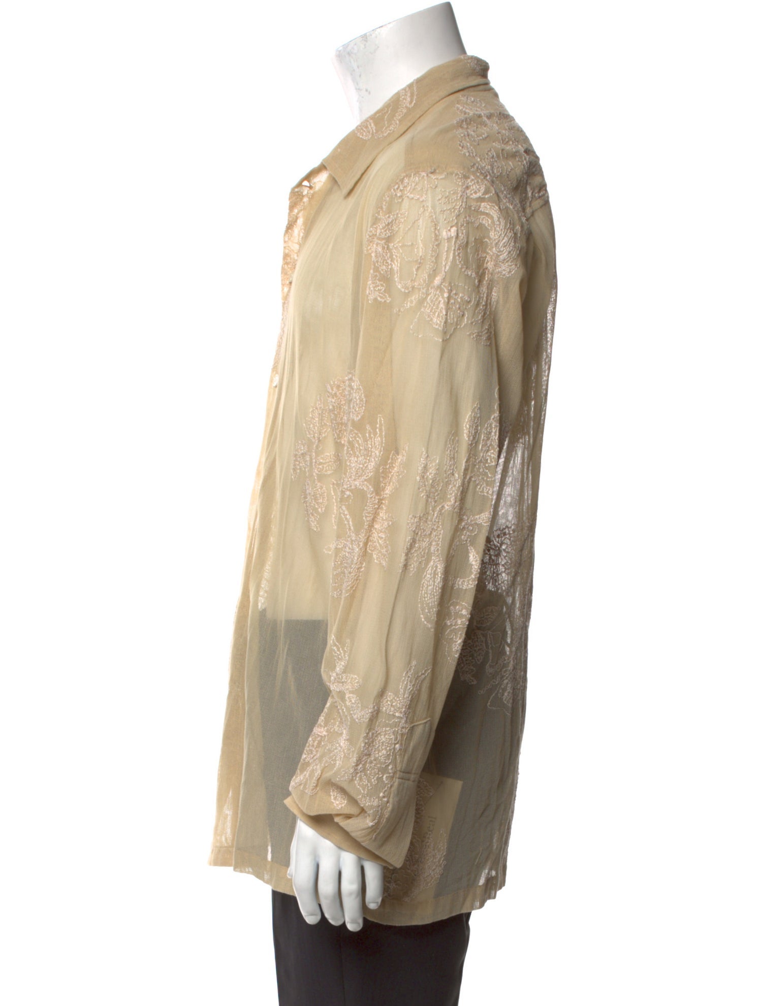 BODE Lace Pattern Long Sleeve Shirt