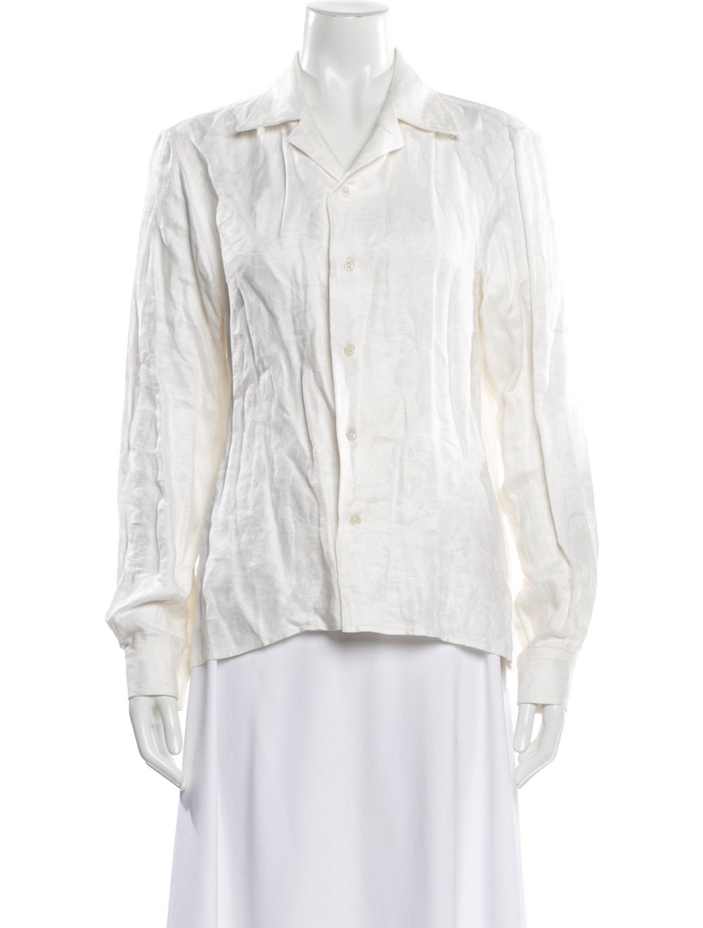 BODE Linen Patterned Button-Up Top - image 1
