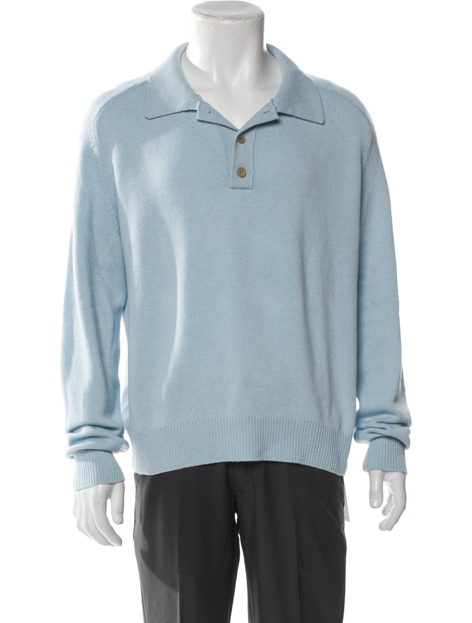 BODE Cashmere V-Neck Polo Sweater