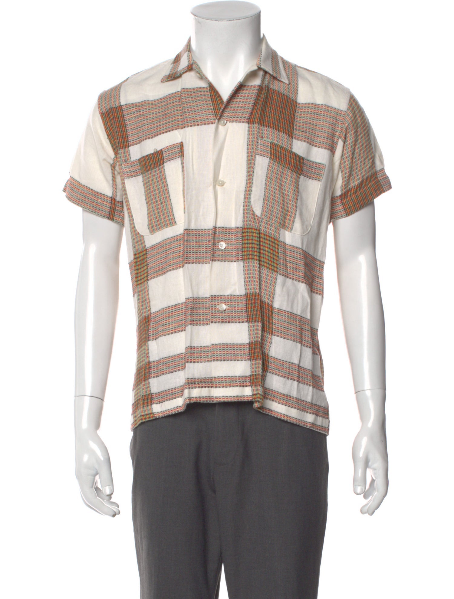 BODE Plaid Print Short Sleeve Shirt