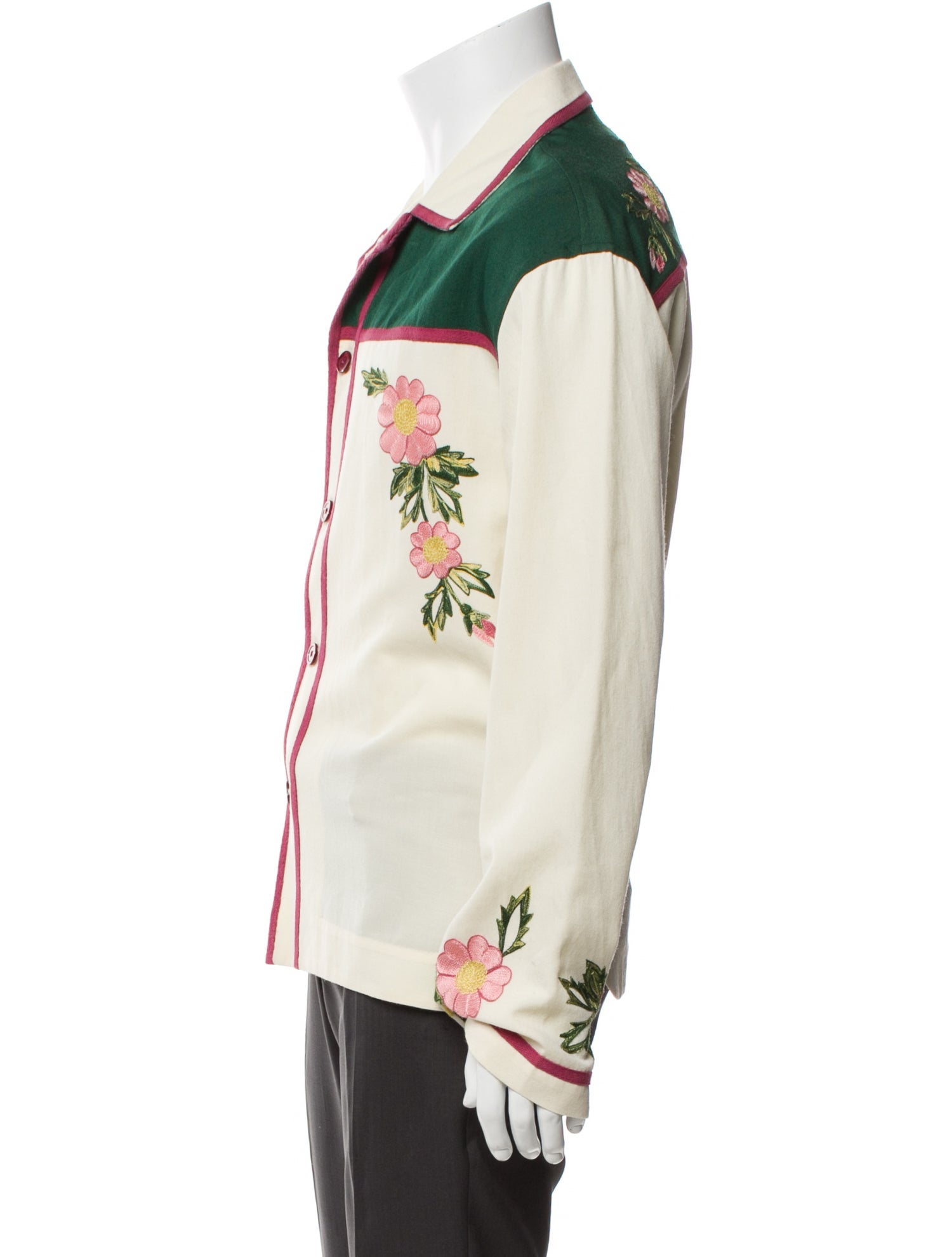 Wool Colorblock Pattern Windbreaker