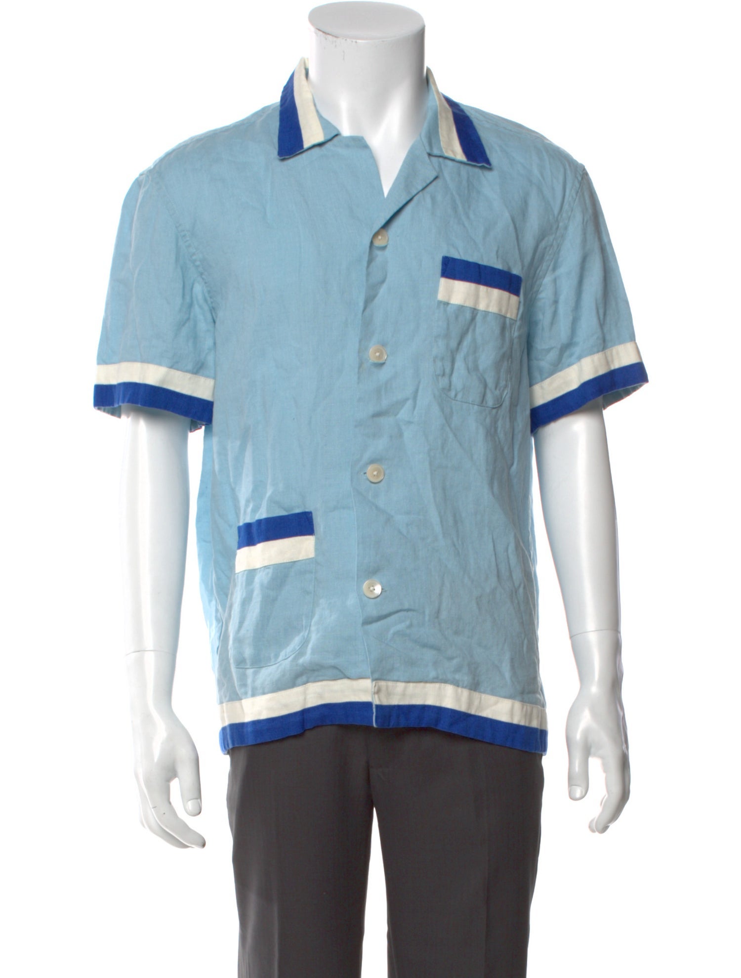 BODE Colorblock Pattern Short Sleeve Shirt