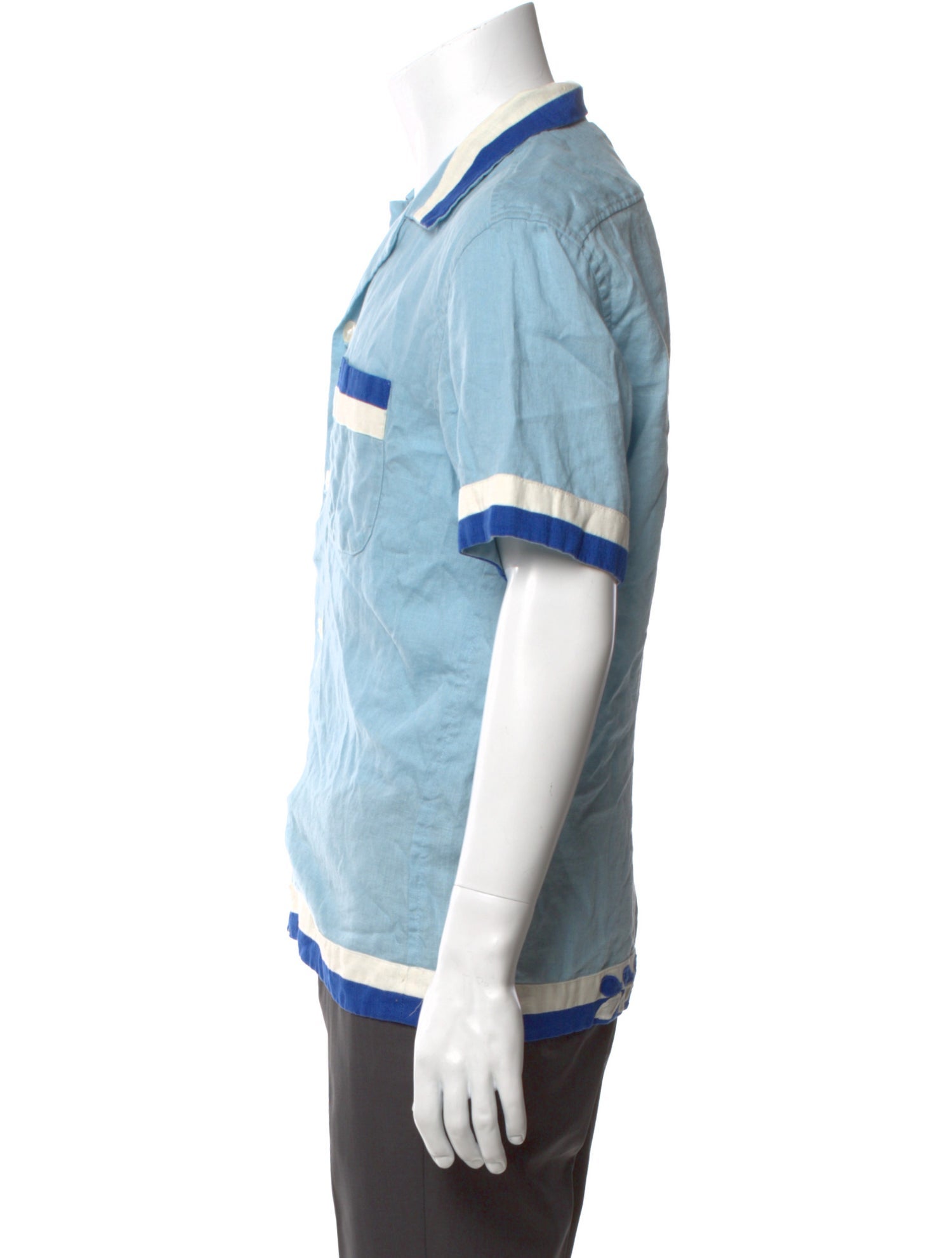 BODE Colorblock Pattern Short Sleeve Shirt