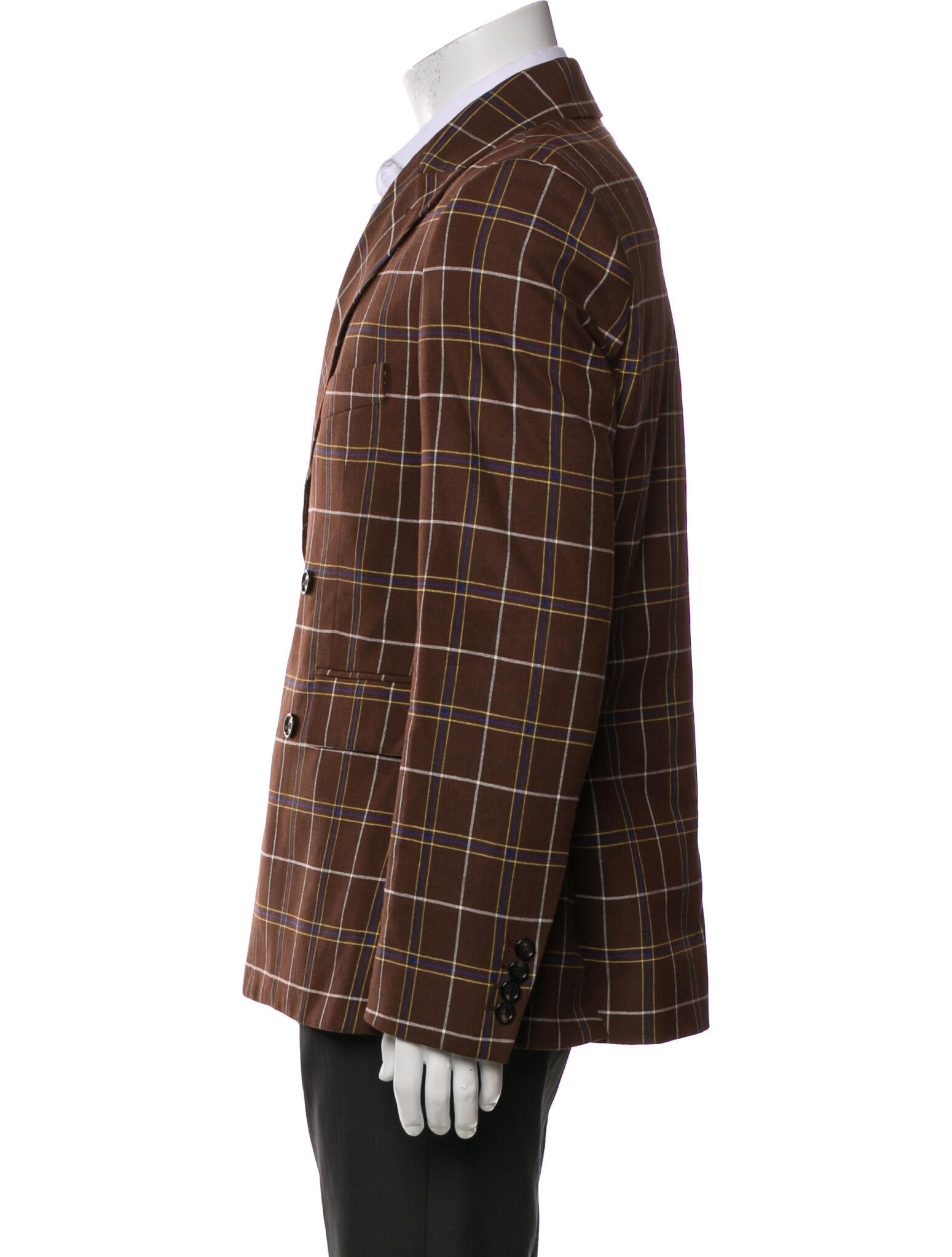 BODE Plaid Print Peacoat