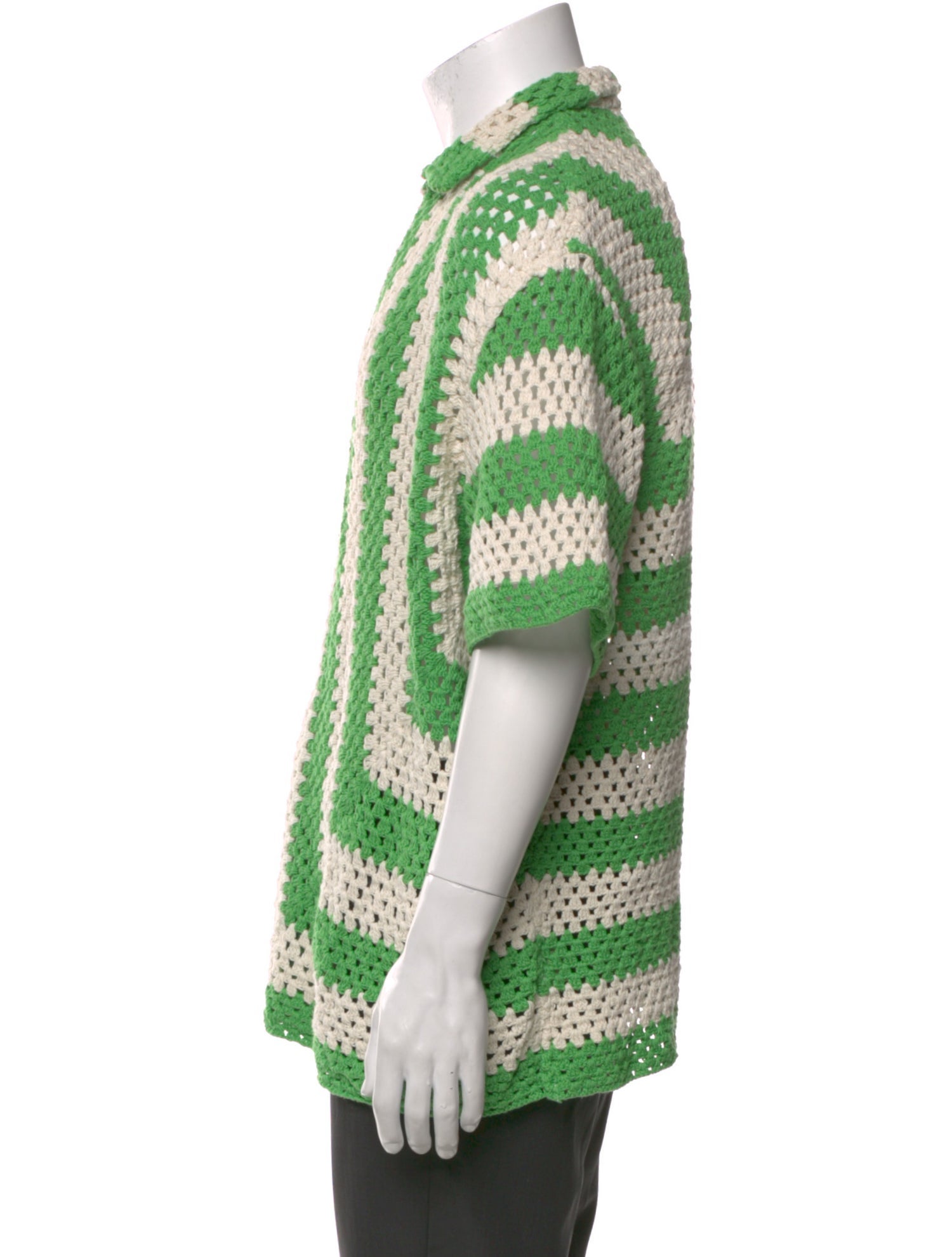 BODE Striped Collar Polo Sweater